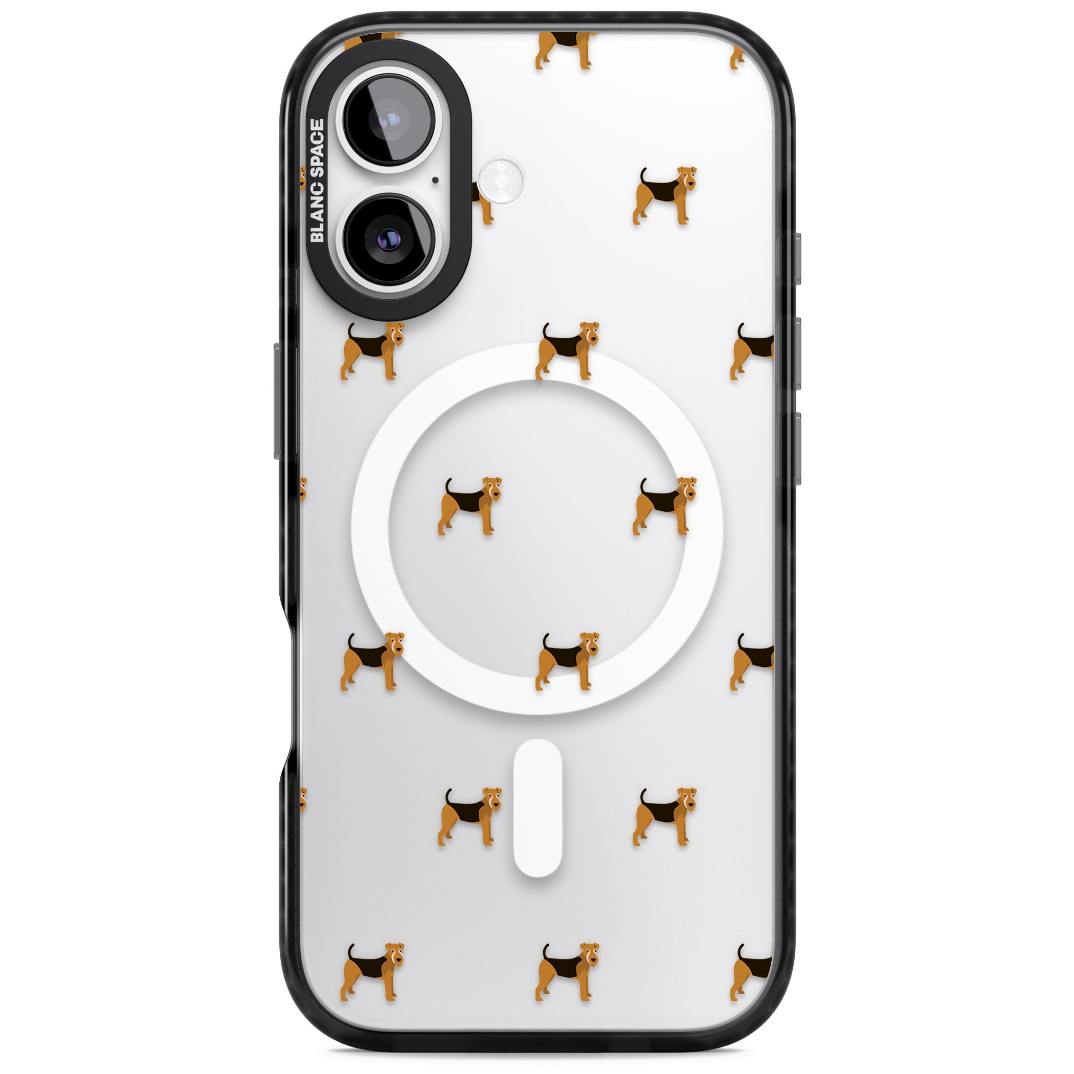 Airedale Terrier Dog Pattern iPhone 17 Impact Pro Black Phone Case