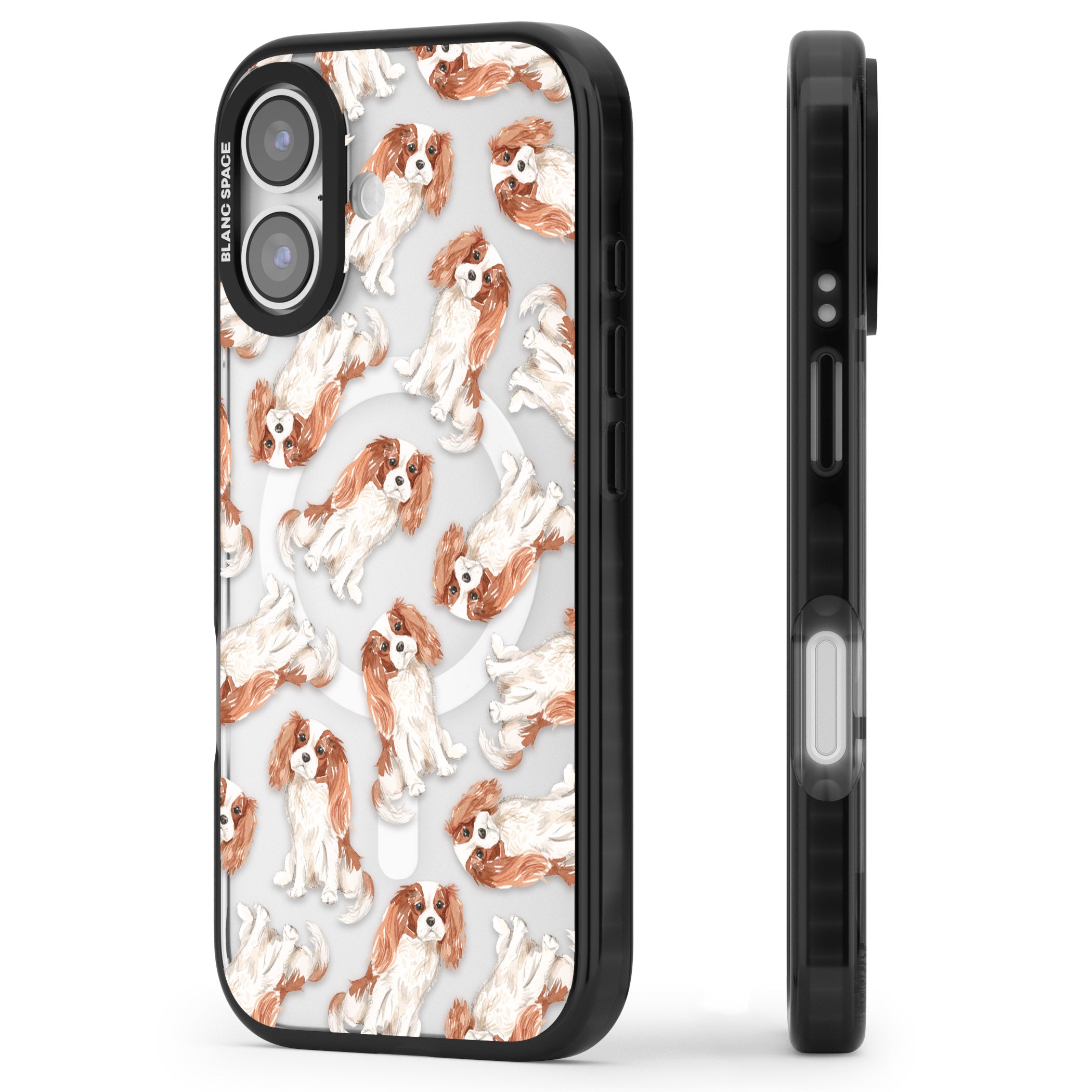 Cavalier King Charles Spaniel iPhone 17 Impact Pro Black Phone Case Side Profile