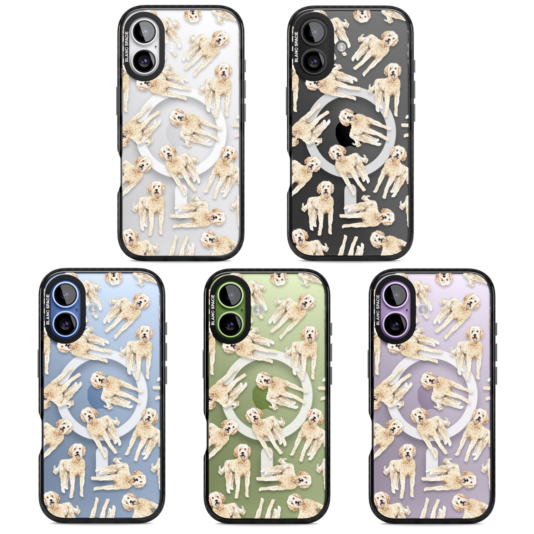 Goldendoodle Watercolour Dog Pattern iPhone 17 Impact Pro Black Phone Case APT Impact Protection