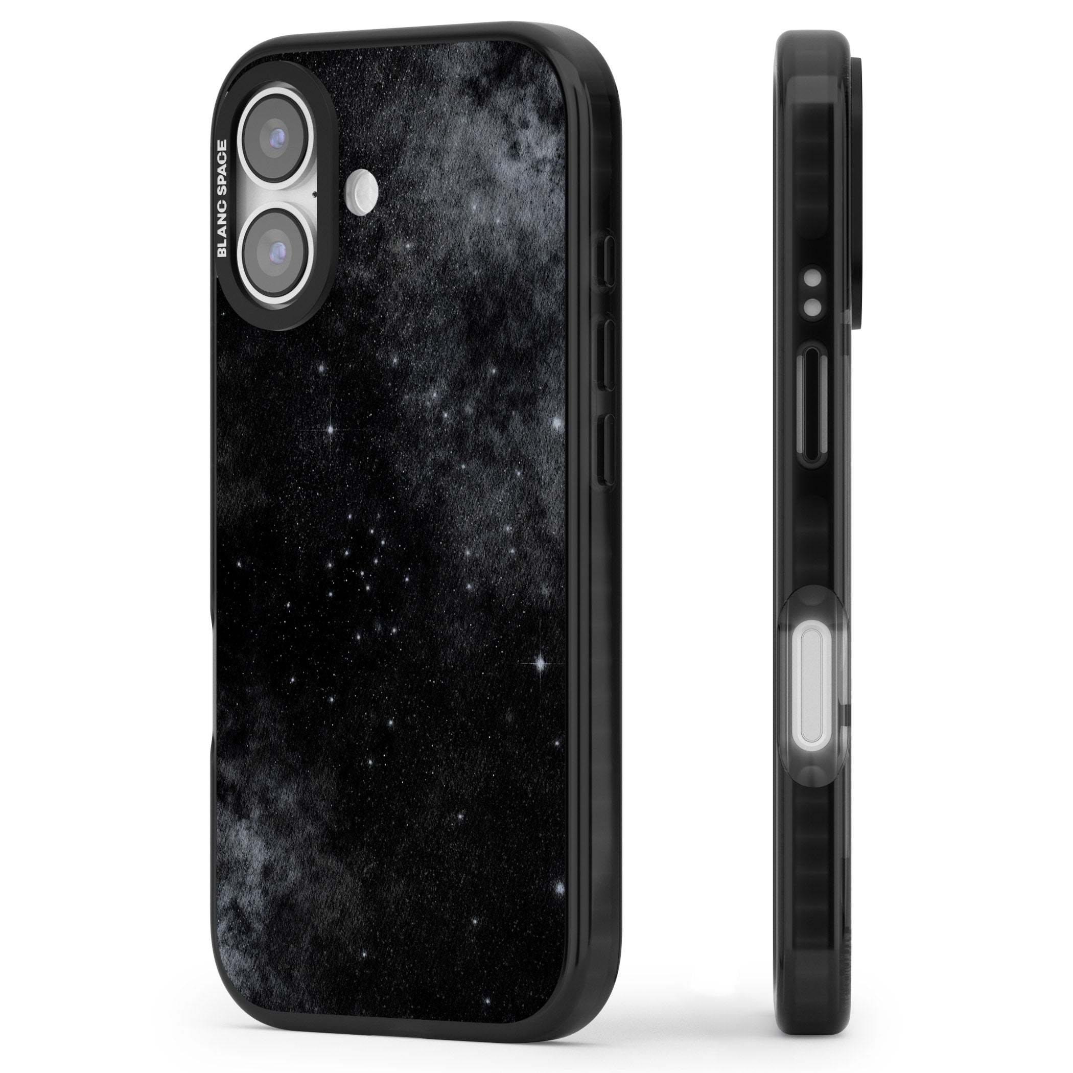 Night Sky Galaxies: Shimmering Stars iPhone 17 Impact Pro Black Phone Case Side Profile