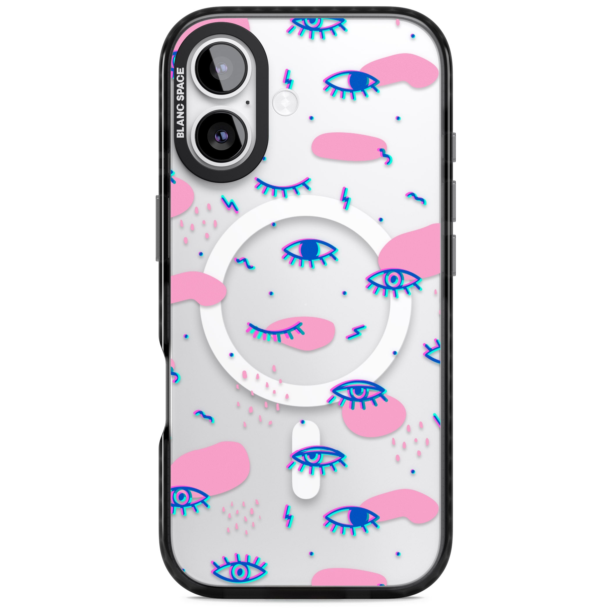 Pink Eye Pattern iPhone 17 Impact Pro Black Phone Case