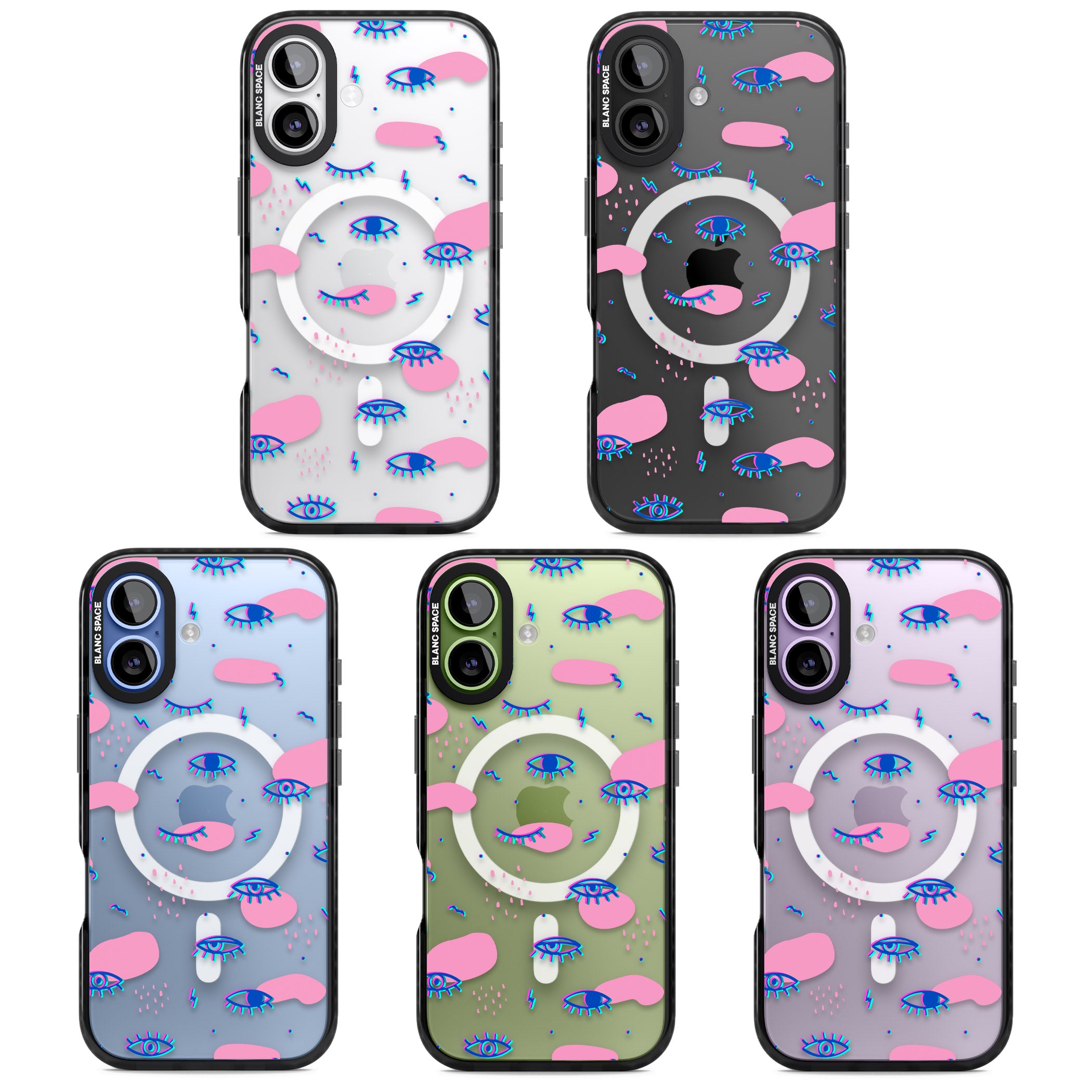 Pink Eye Pattern iPhone 17 Impact Pro Black Phone Case APT Impact Protection