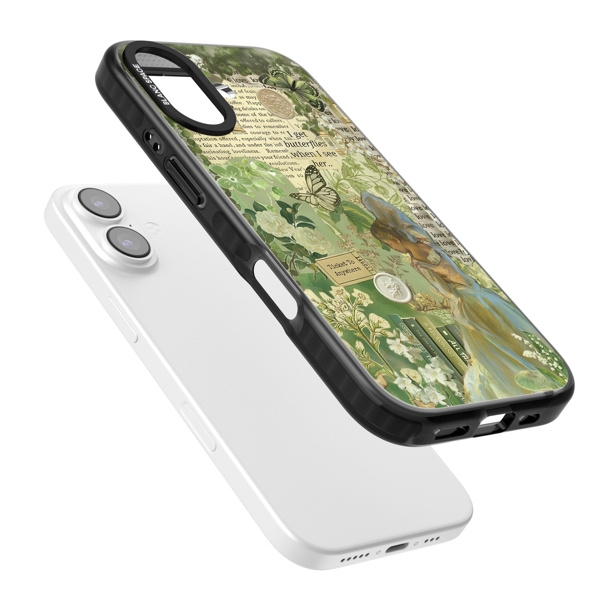 Vintage Green Fairy iPhone 17 Impact Pro Black Phone Case Colours