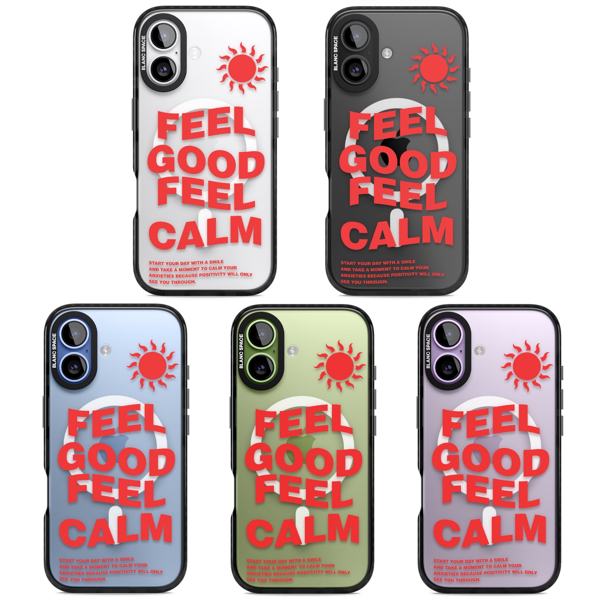 Feel Good Feel Calm (Red) iPhone 17 Impact Pro Black Phone Case APT Impact Protection