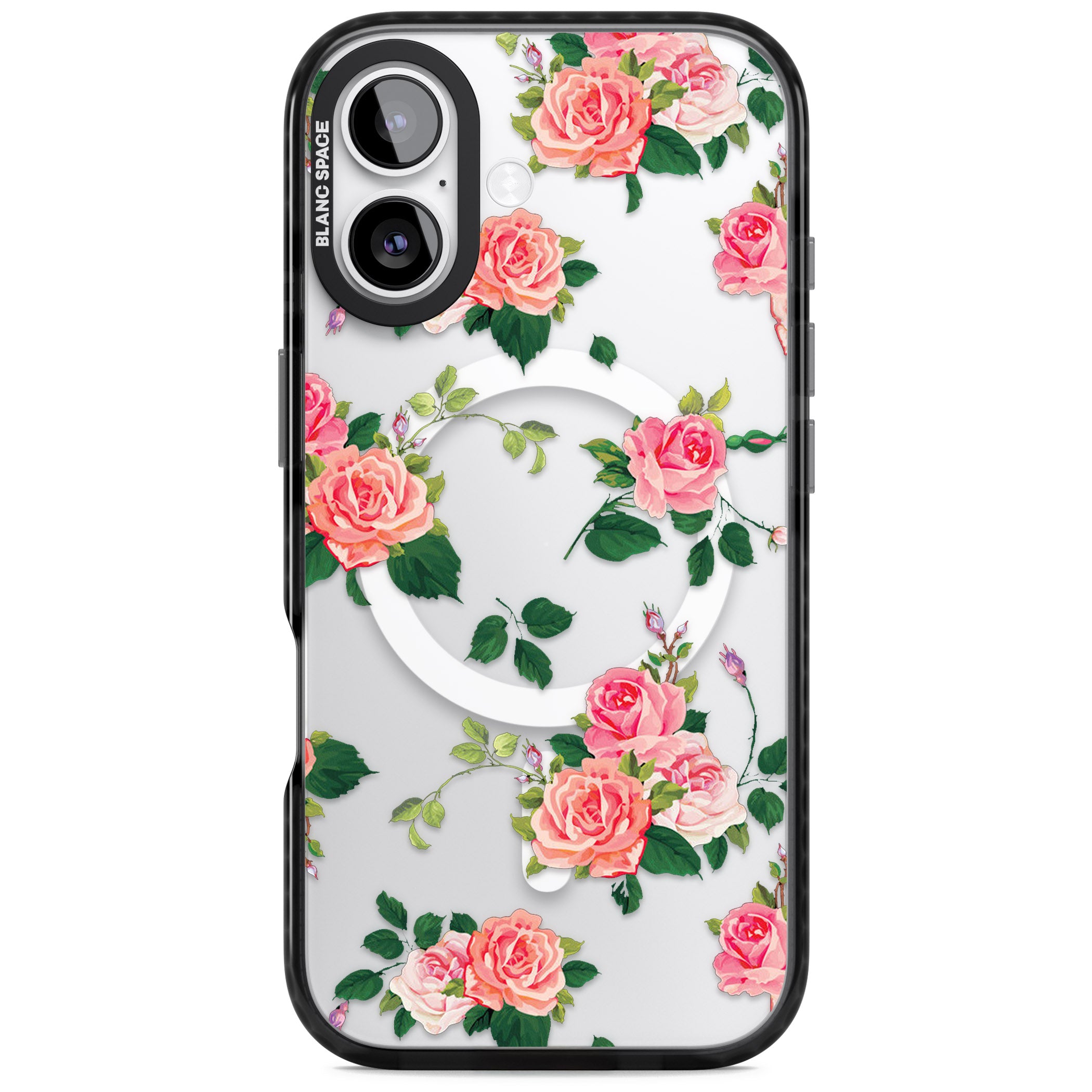 Pink Roses iPhone 17 Impact Pro Black Phone Case