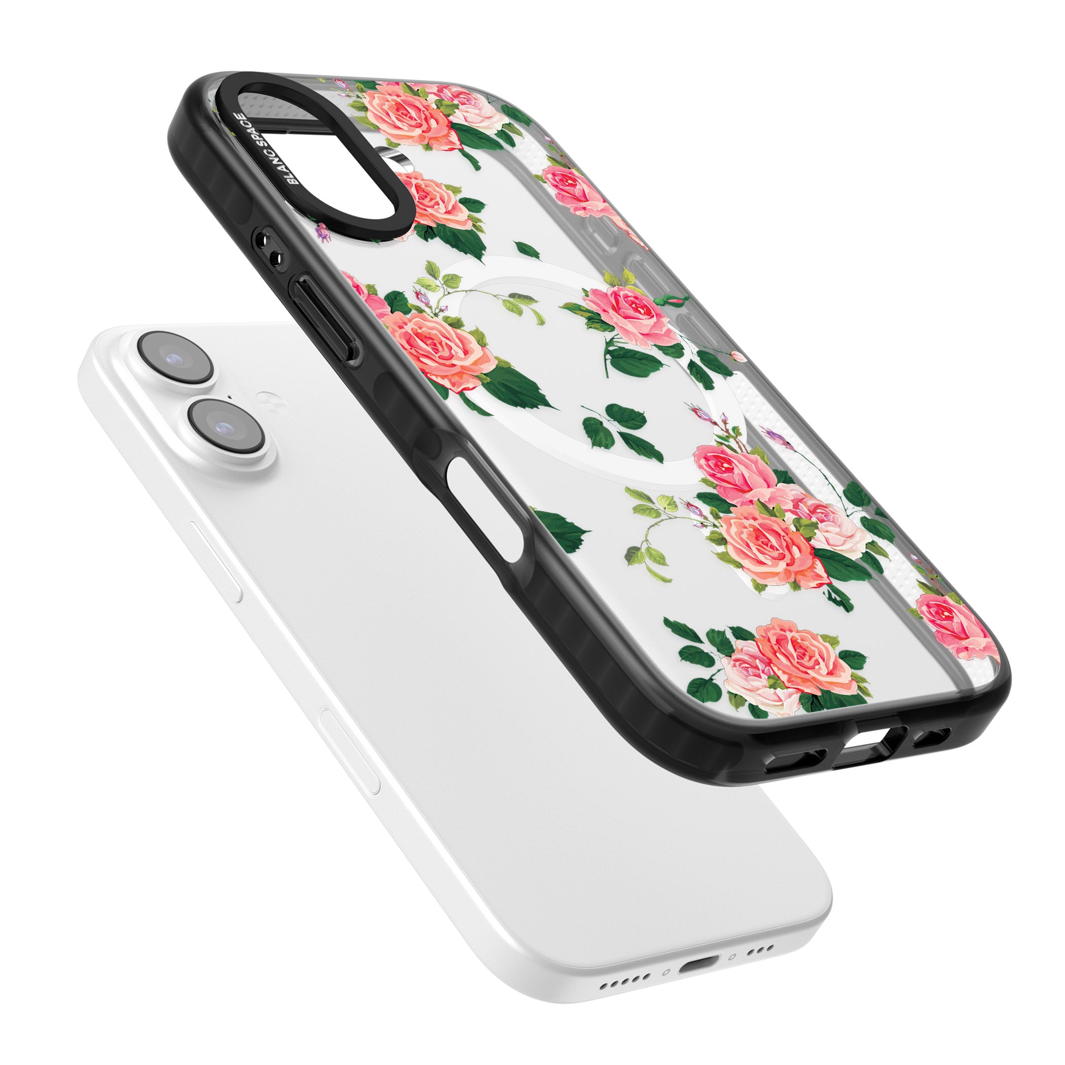 Pink Roses iPhone 17 Impact Pro Black Phone Case Colours