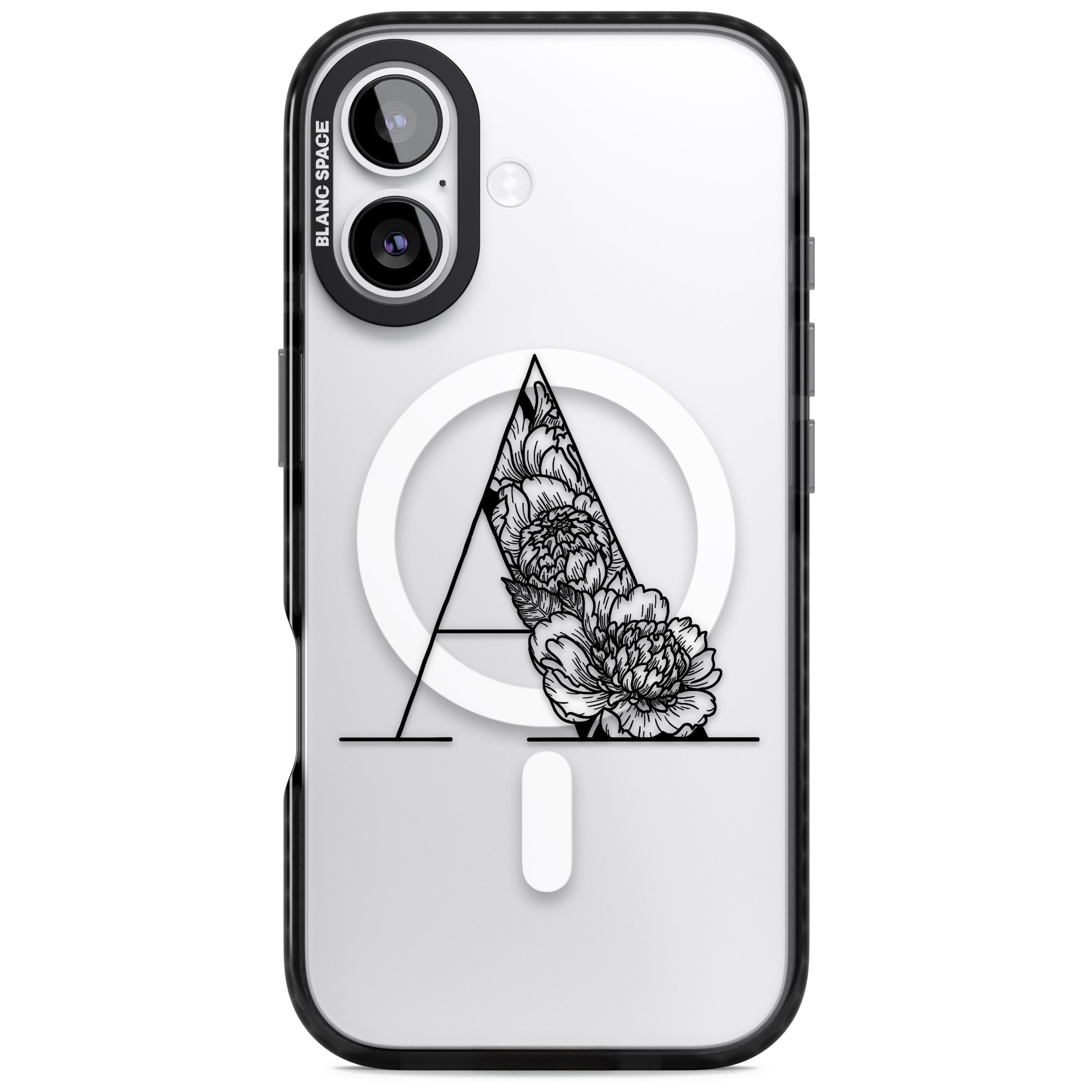 Personalised Floral Monogram iPhone 17 Impact Pro Black Phone Case