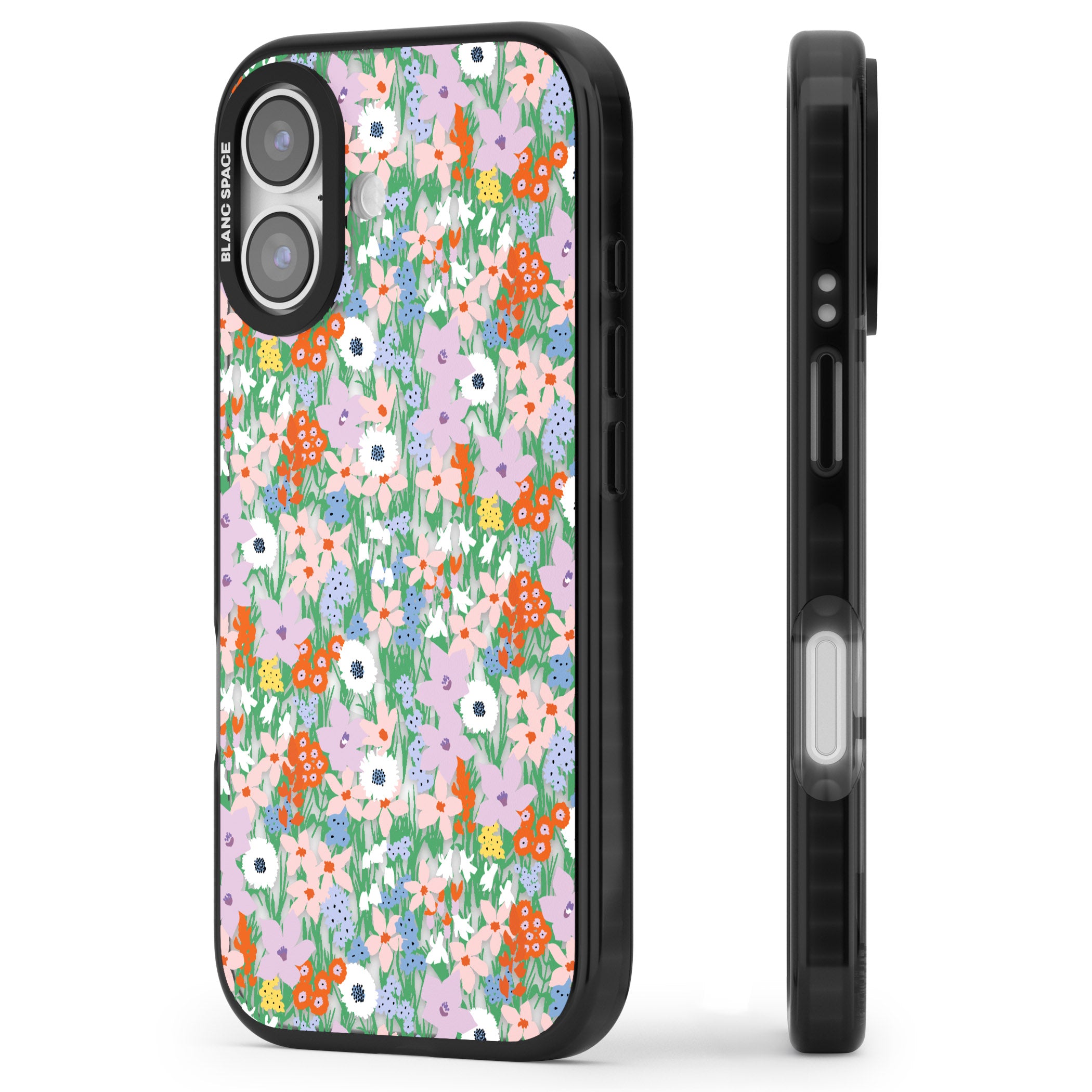 Floral Bloom Jazzy iPhone 17 Impact Pro Black Phone Case Side Profile