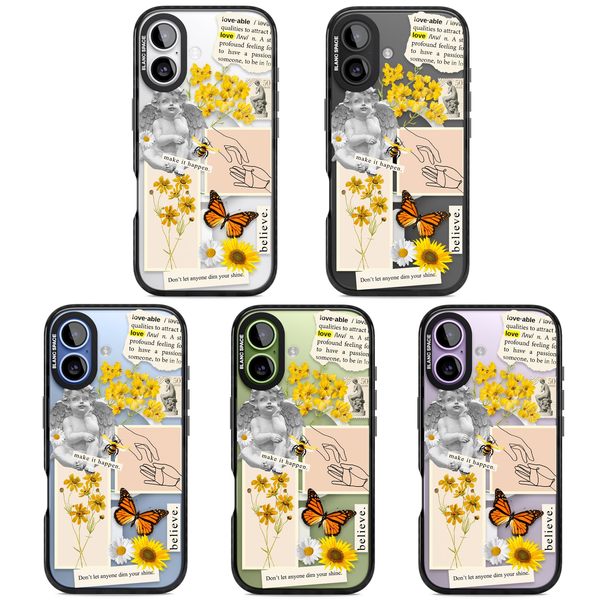 Vintage Wildflower Collage iPhone 17 Impact Pro Black Phone Case APT Impact Protection