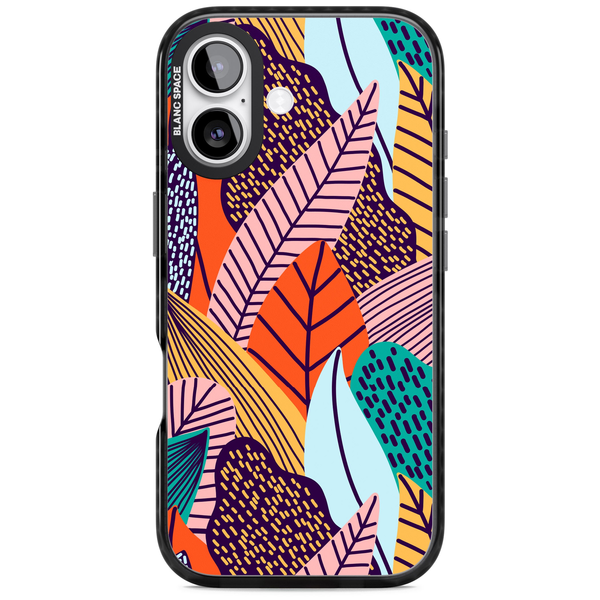 Abstract Leaves iPhone 17 Impact Pro Black Phone Case