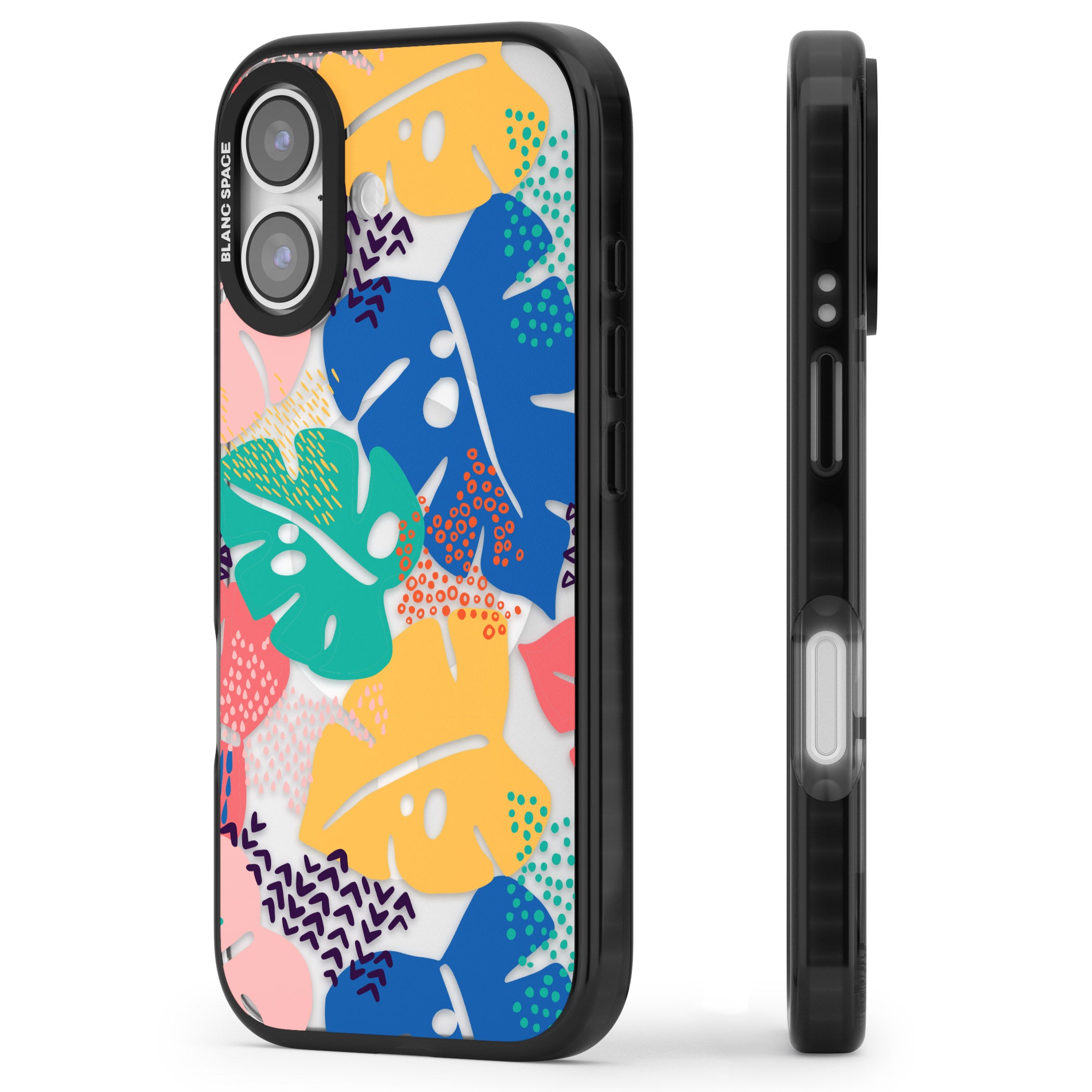 Vibrant Leaves iPhone 17 Impact Pro Black Phone Case Side Profile