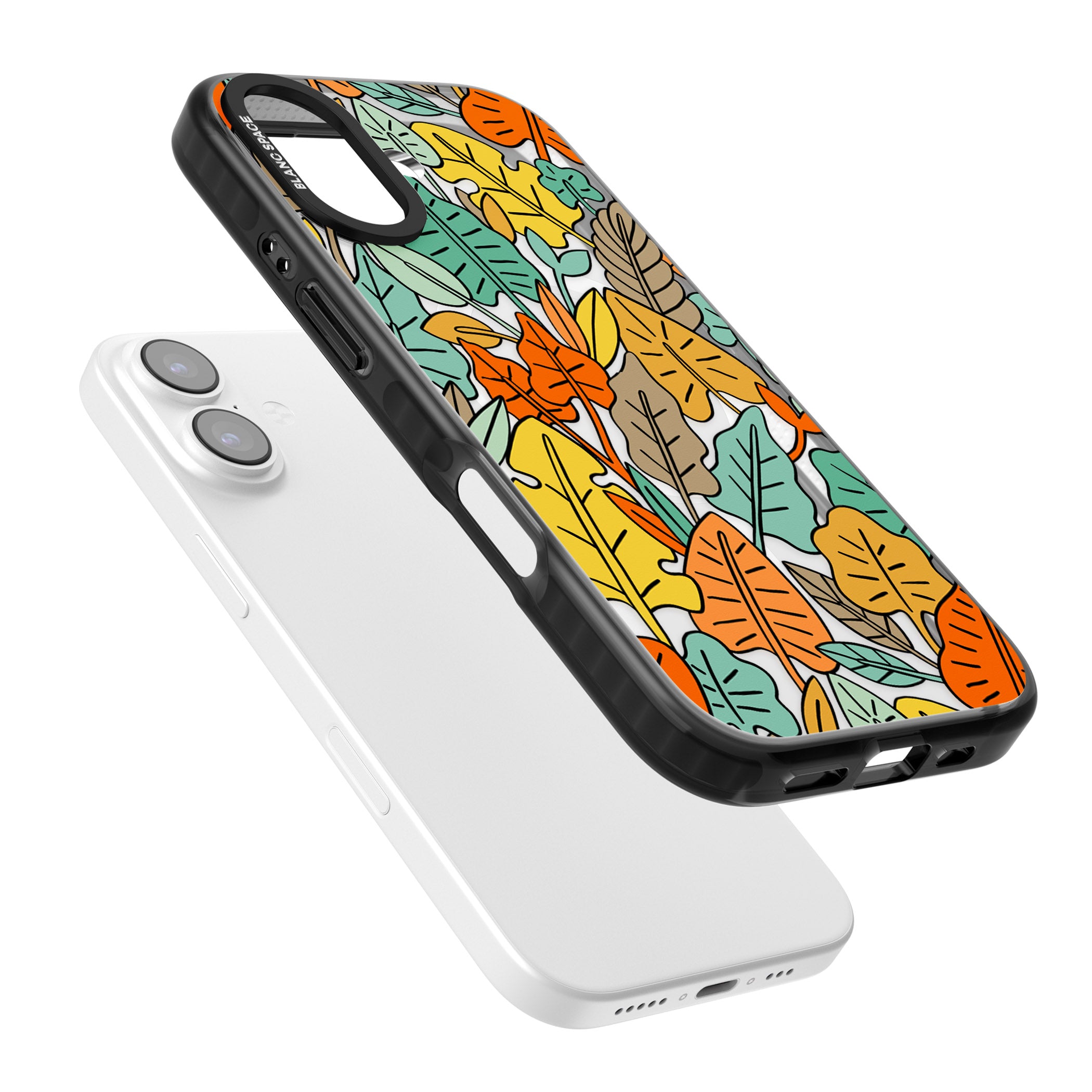 Pastel Toned Autumn Leaves iPhone 17 Impact Pro Black Phone Case Colours