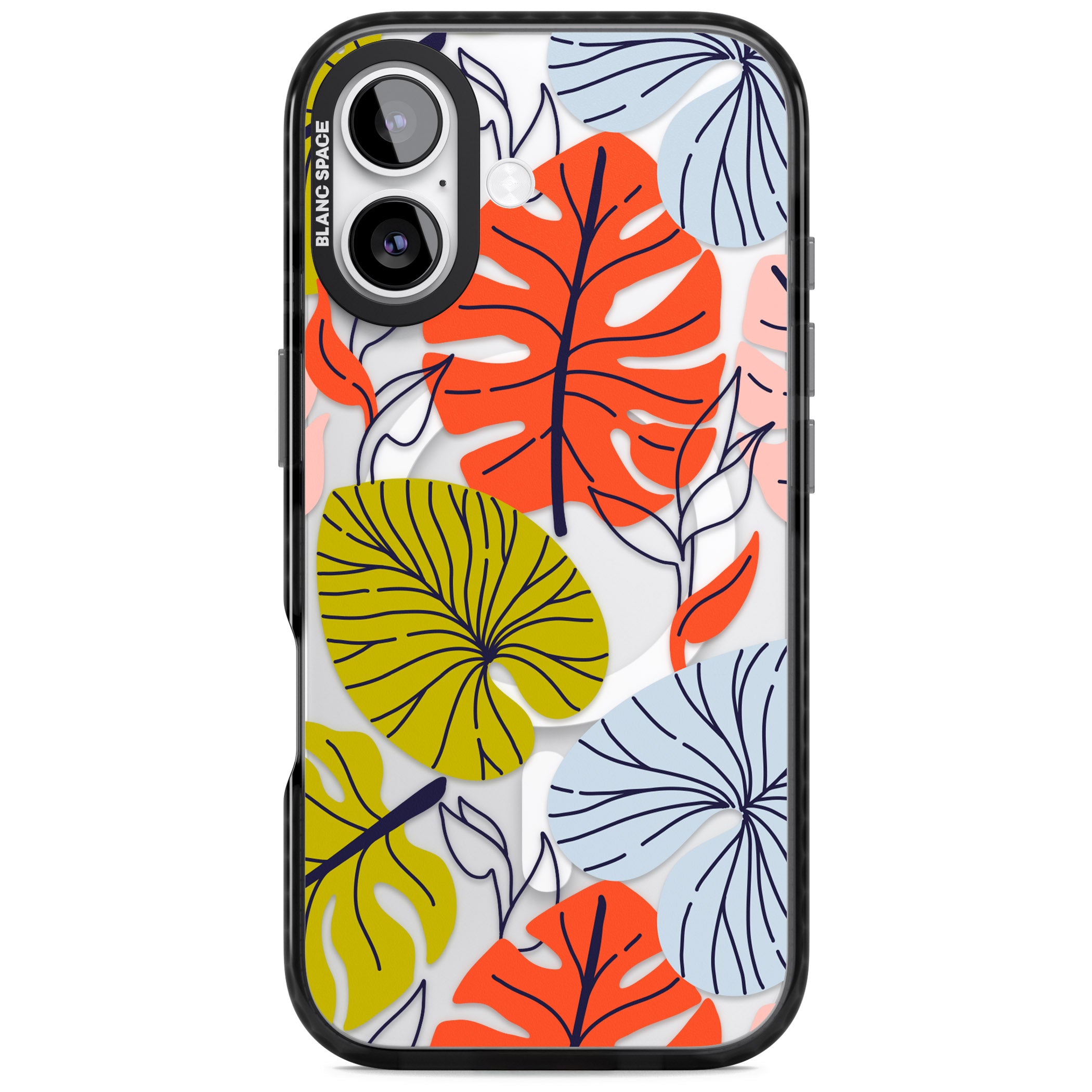 Retro Leaves iPhone 17 Impact Pro Black Phone Case