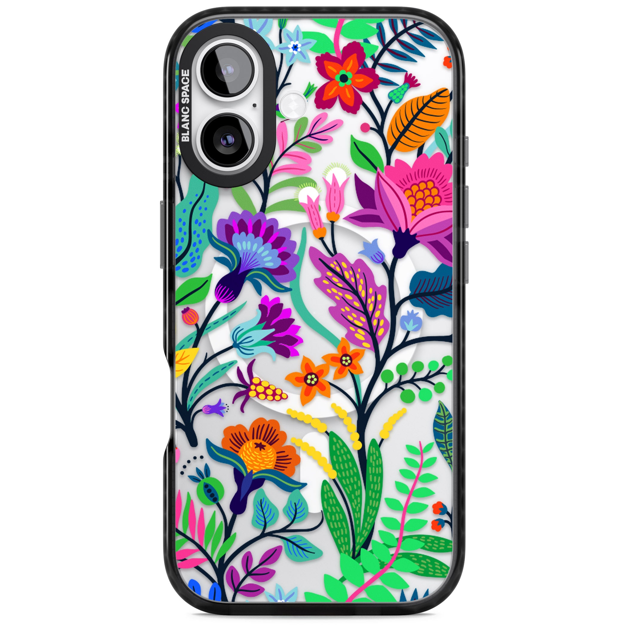 Floral Vibe iPhone 17 Impact Pro Black Phone Case