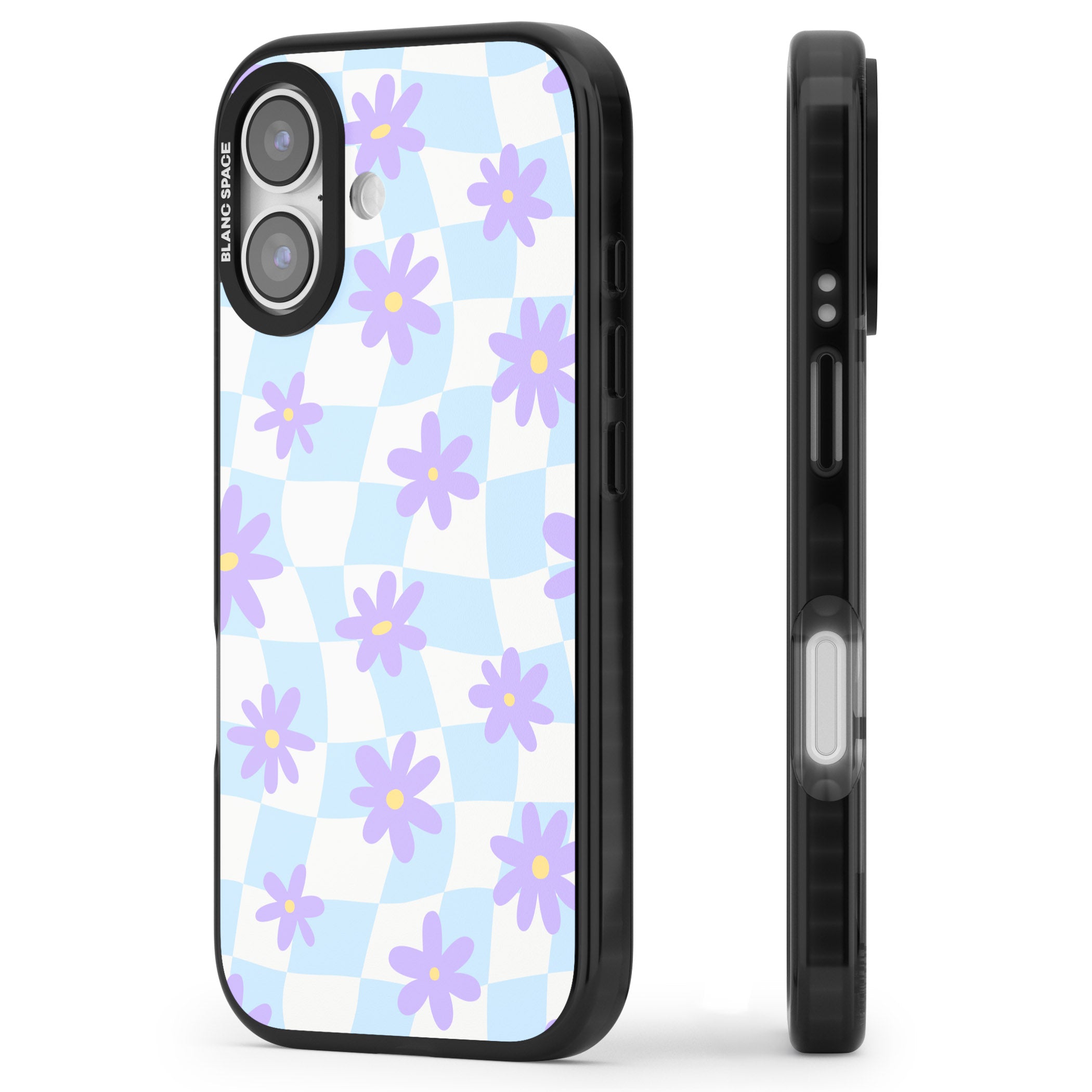 Serene Skies & Flowers iPhone 17 Impact Pro Black Phone Case Side Profile