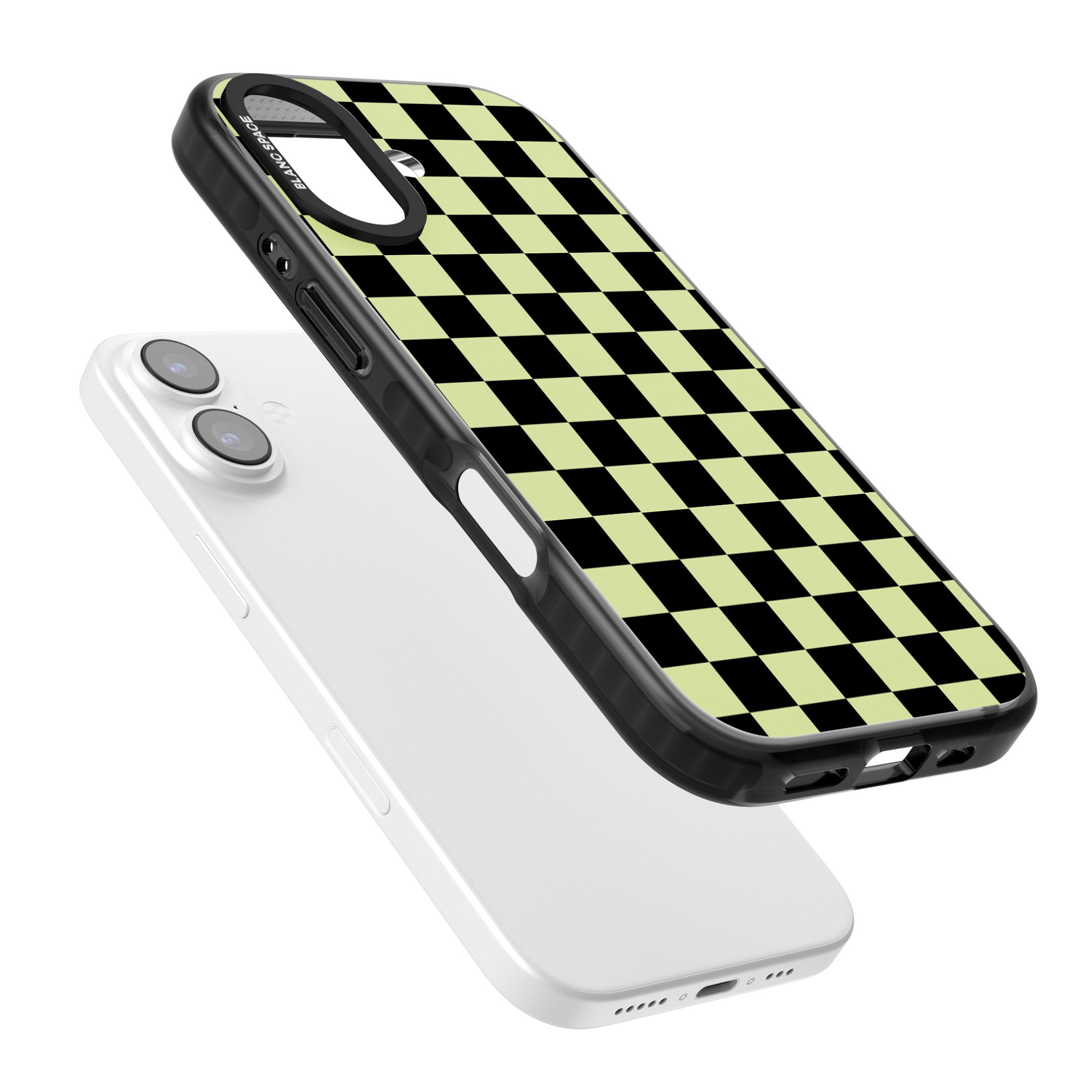 Black & Lime Check iPhone 17 Impact Pro Black Phone Case Colours