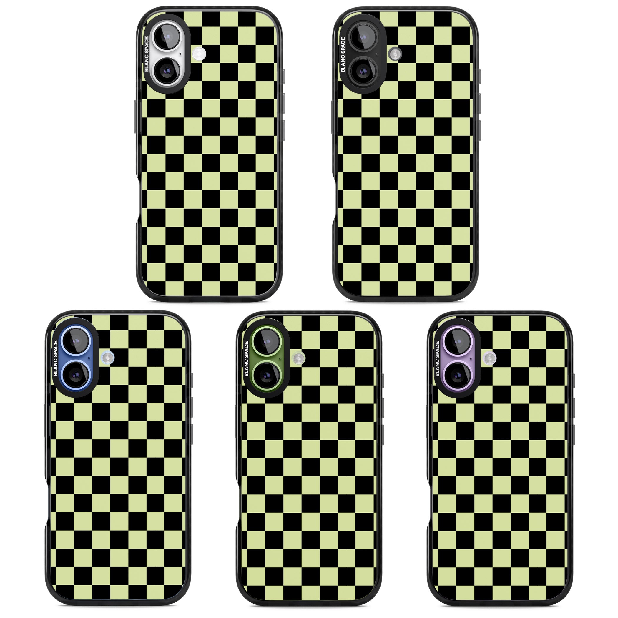 Black & Lime Check iPhone 17 Impact Pro Black Phone Case APT Impact Protection