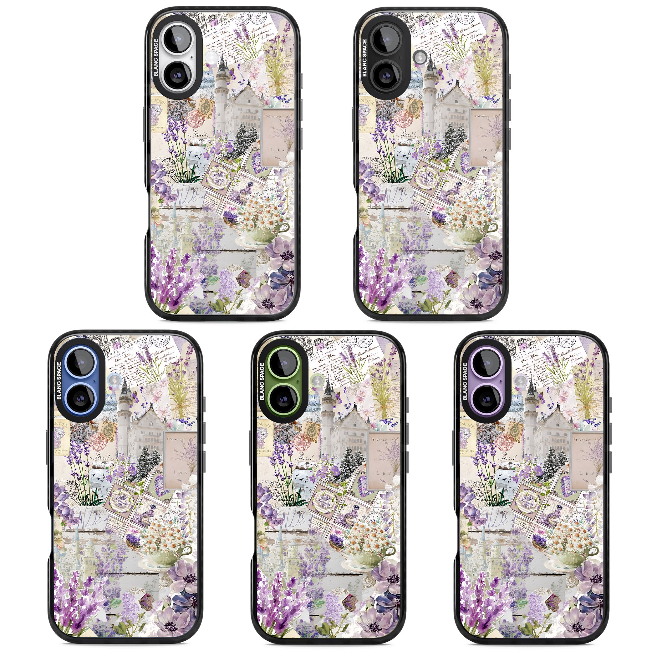 Soft Lavender Collage iPhone 17 Impact Pro Black Phone Case APT Impact Protection