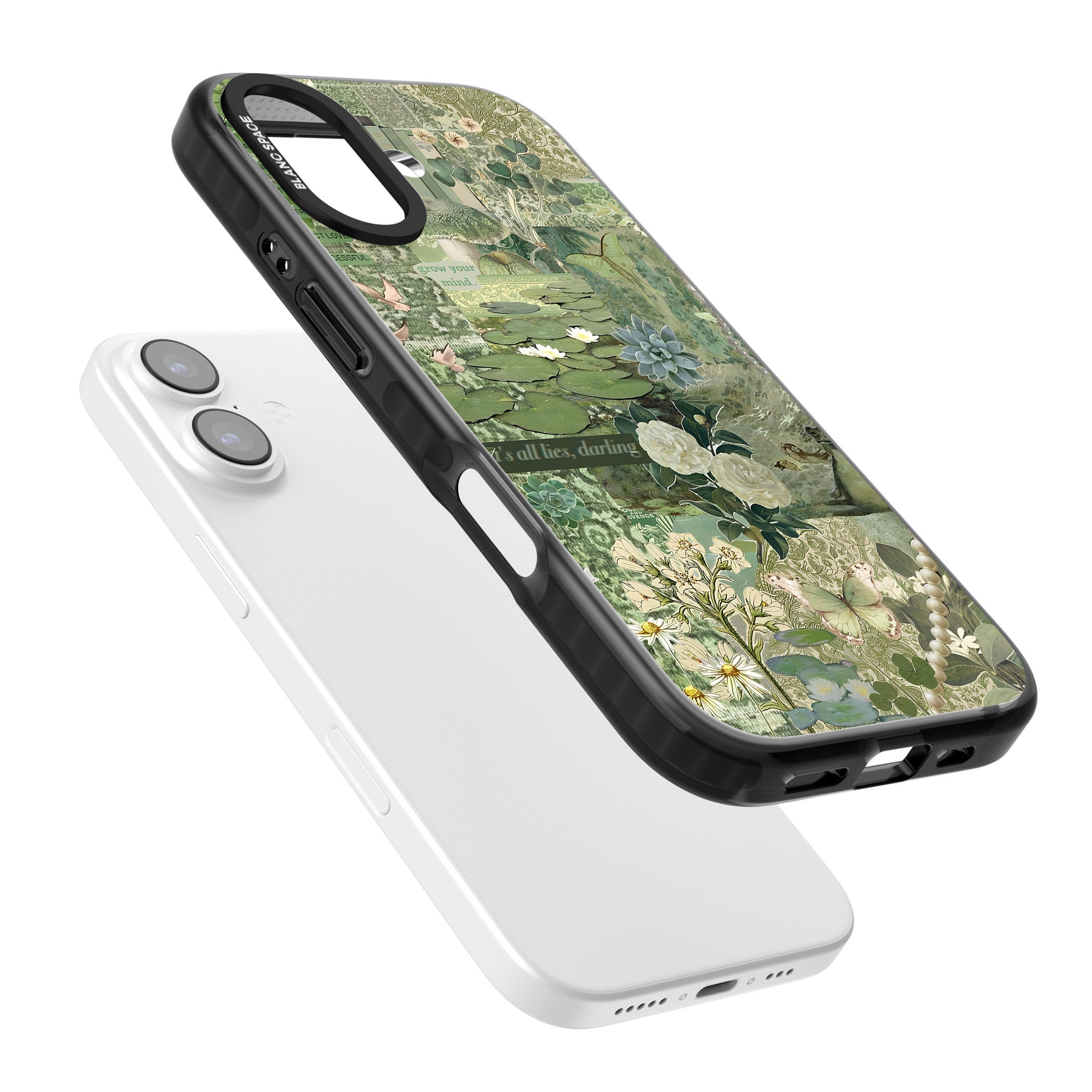 Sage Collage iPhone 17 Impact Pro Black Phone Case Colours