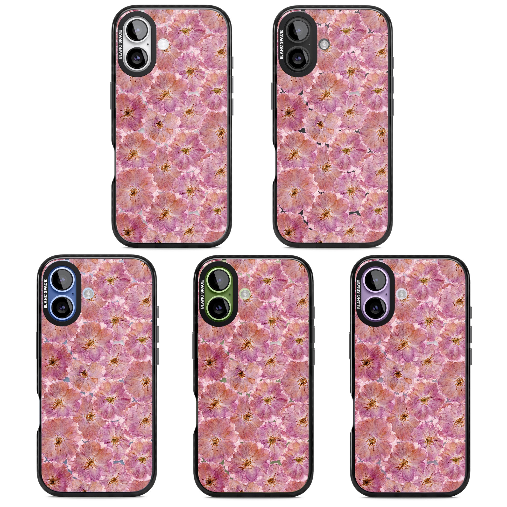 Large Pink Florals iPhone 17 Impact Pro Black Phone Case APT Impact Protection