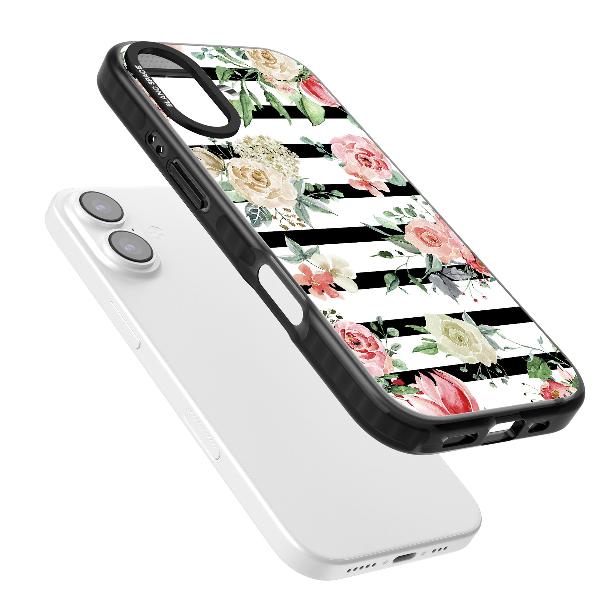 Floral Stripes iPhone 17 Impact Pro Black Phone Case Colours