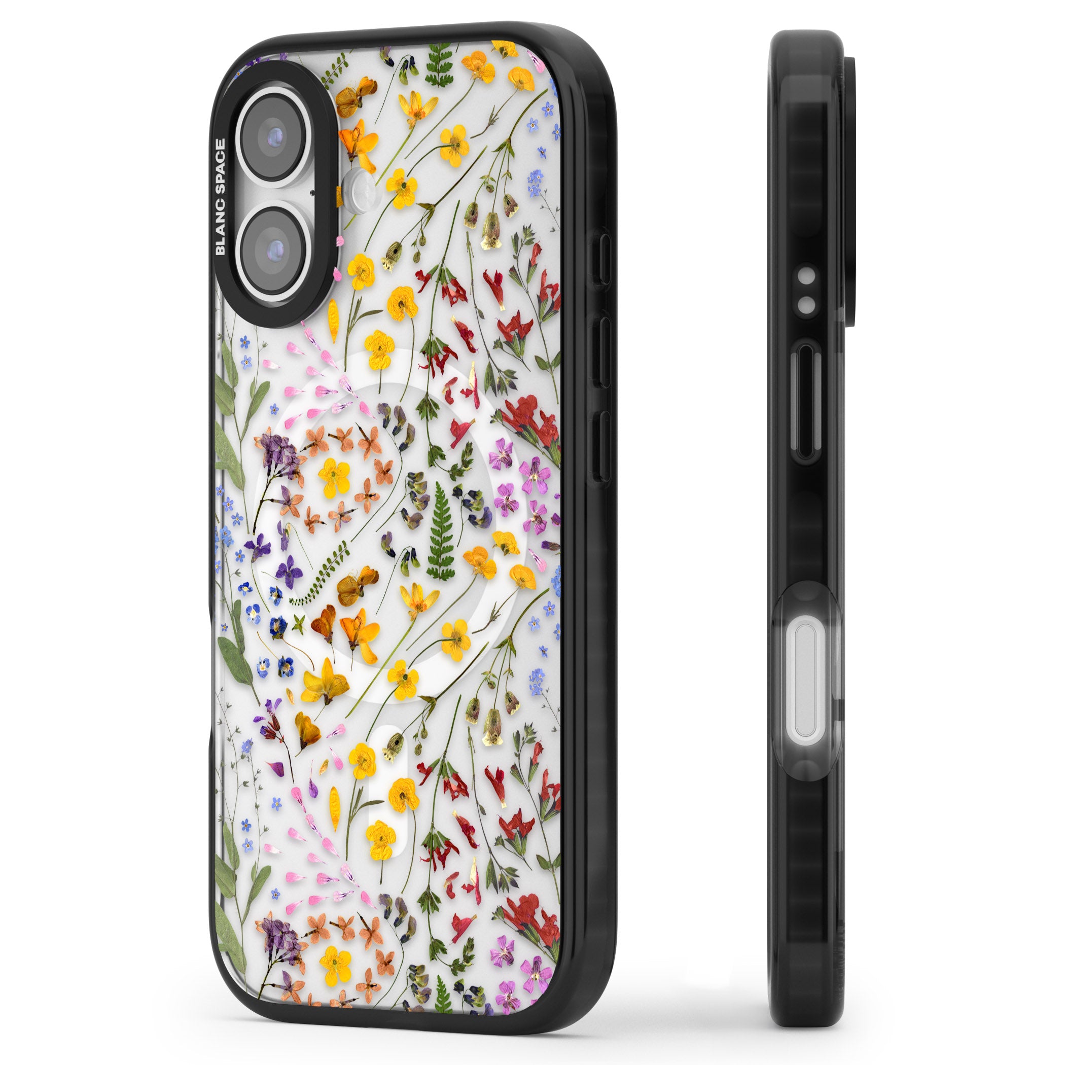Wildflower iPhone 17 Impact Pro Black Phone Case Side Profile