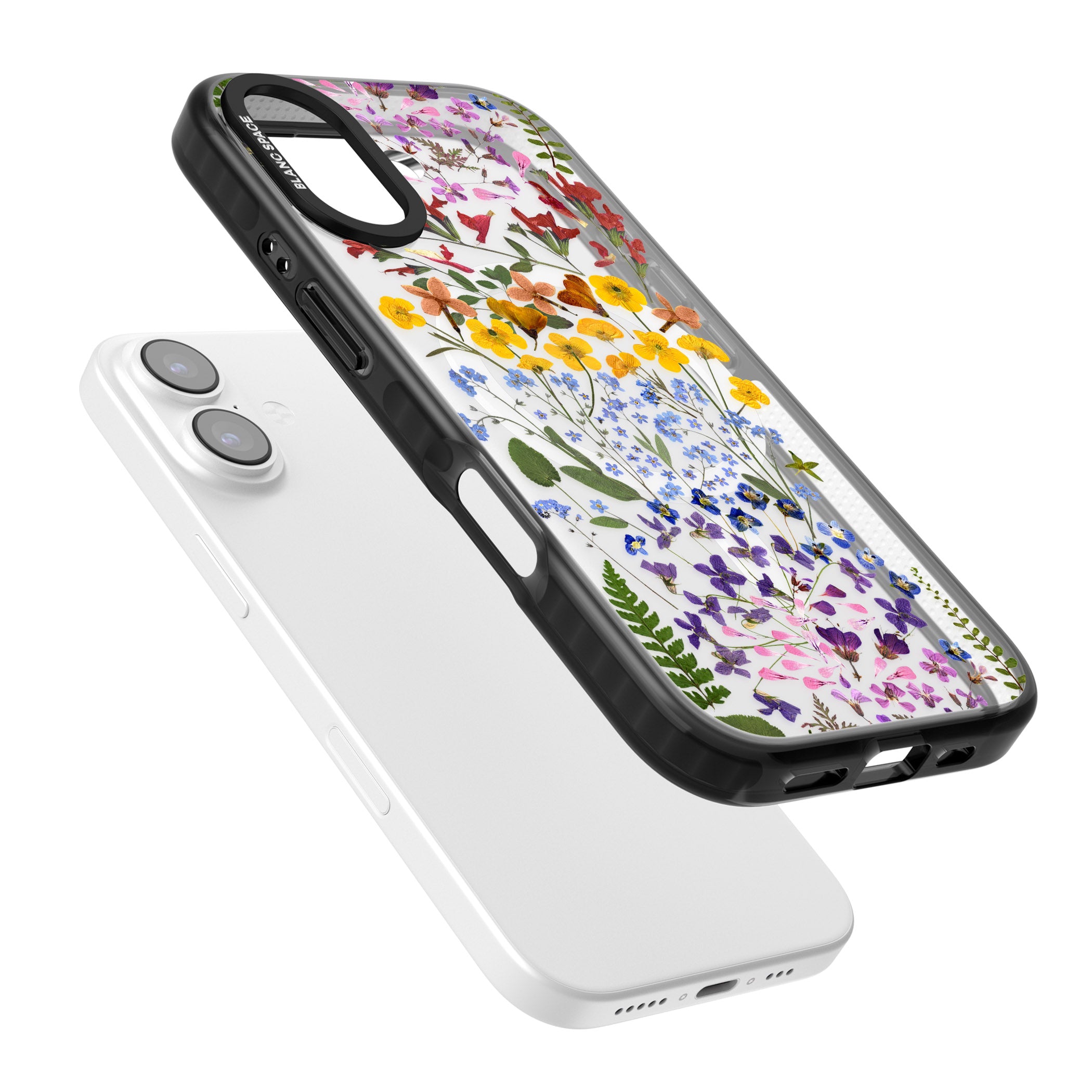 Pressed Wildflower Stripe iPhone 17 Impact Pro Black Phone Case Colours