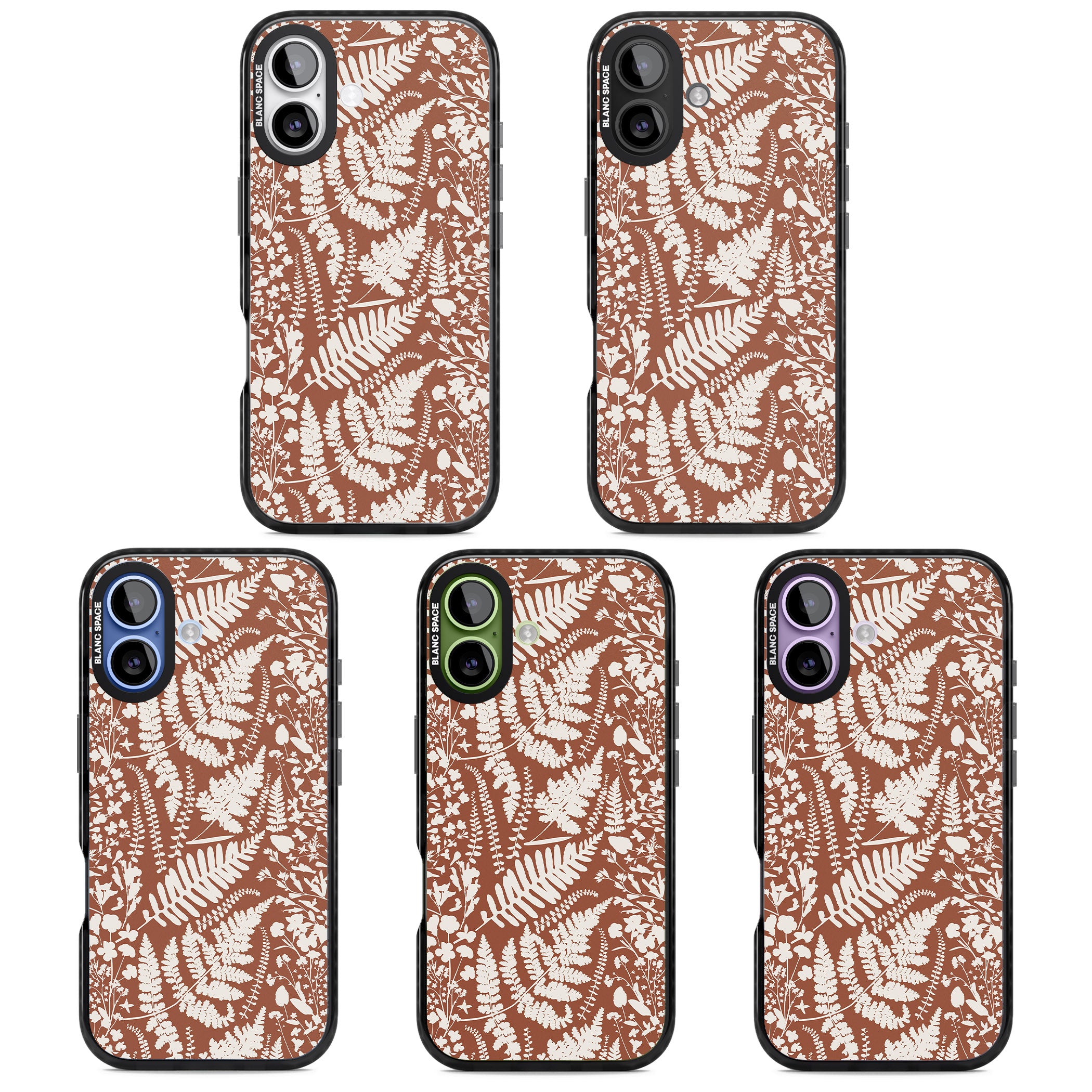 Wildflowers And Ferns On Terracotta iPhone 17 Impact Pro Black Phone Case APT Impact Protection