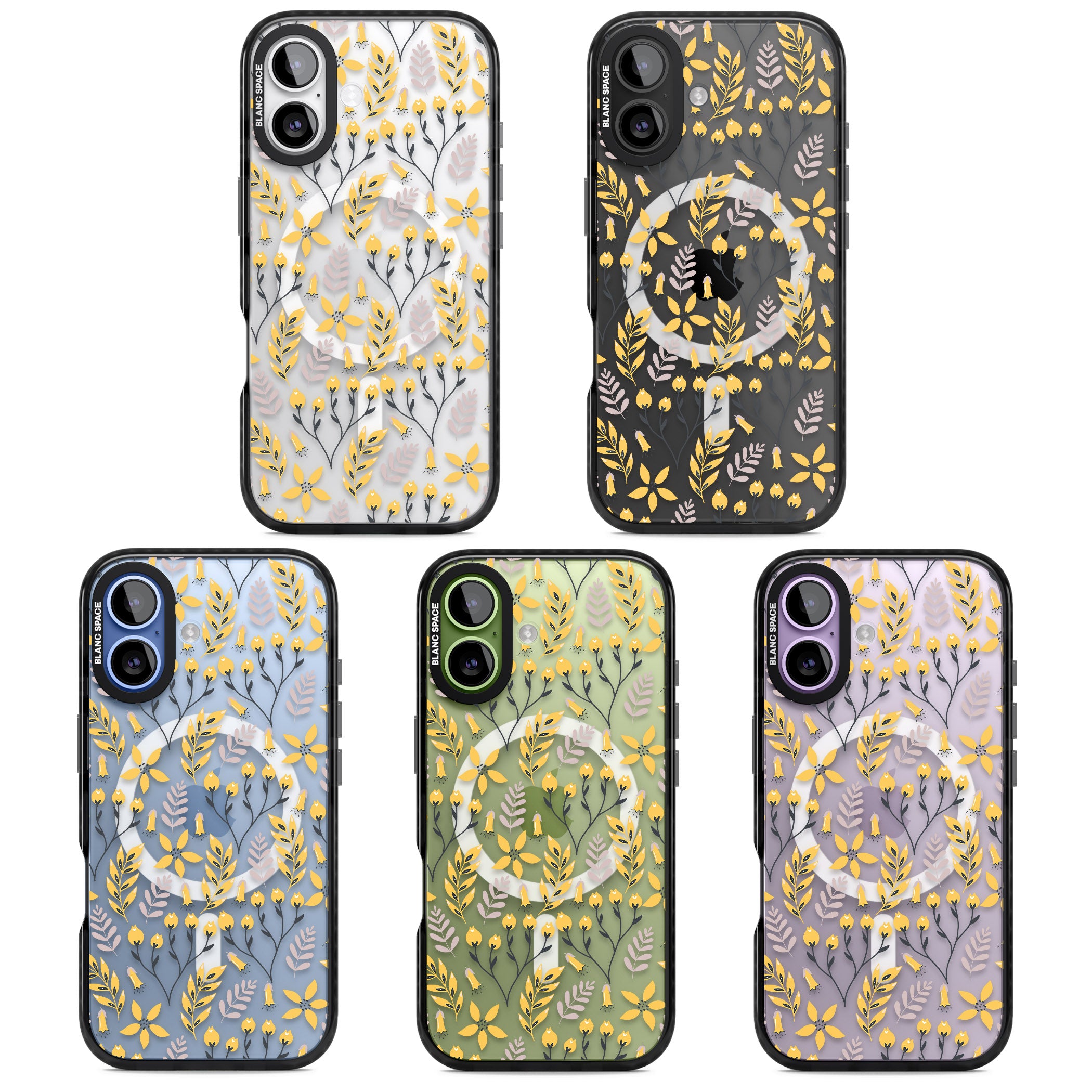 Yellow Floral Vibrance iPhone 17 Impact Pro Black Phone Case APT Impact Protection
