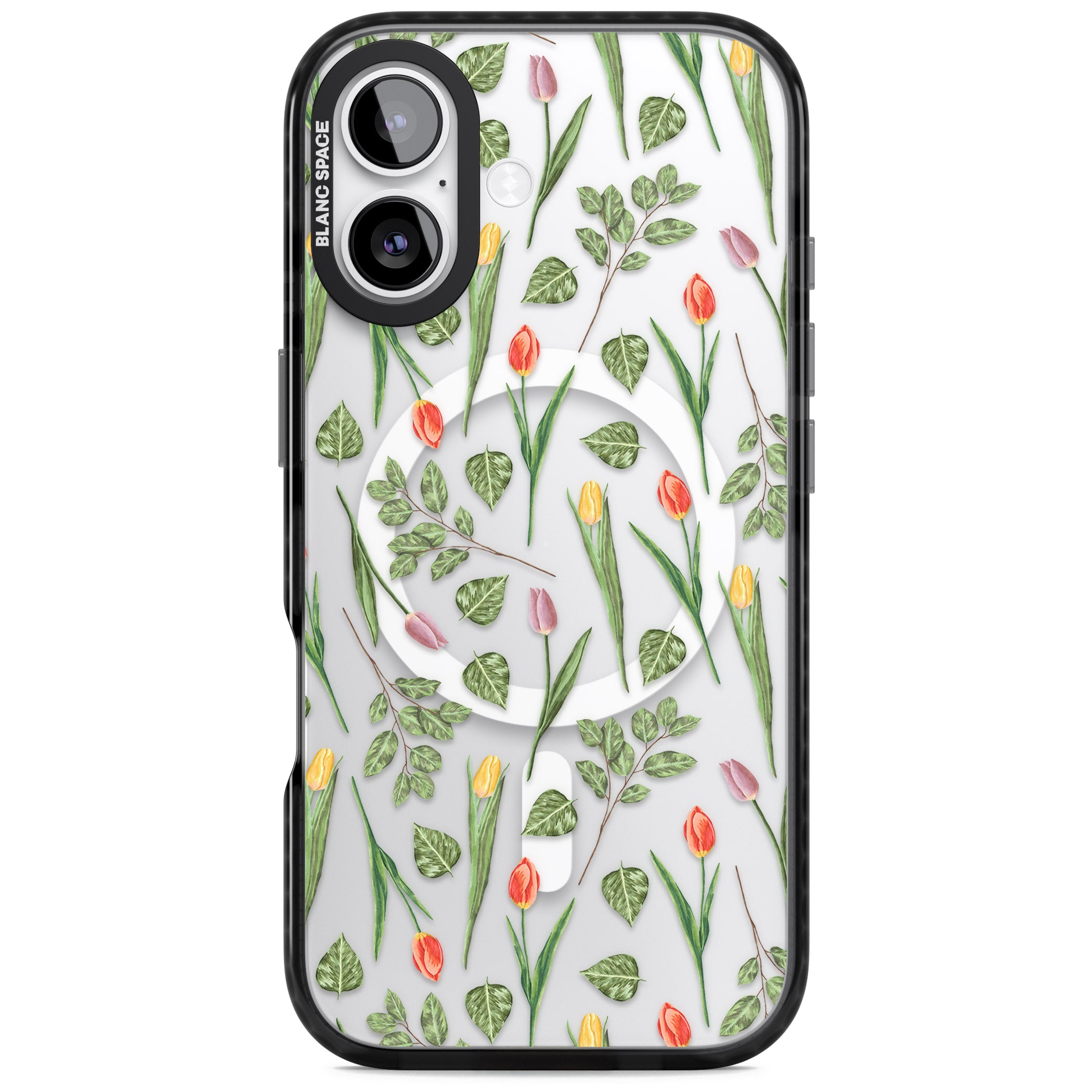 Spring Tulips Floral iPhone 17 Impact Pro Black Phone Case