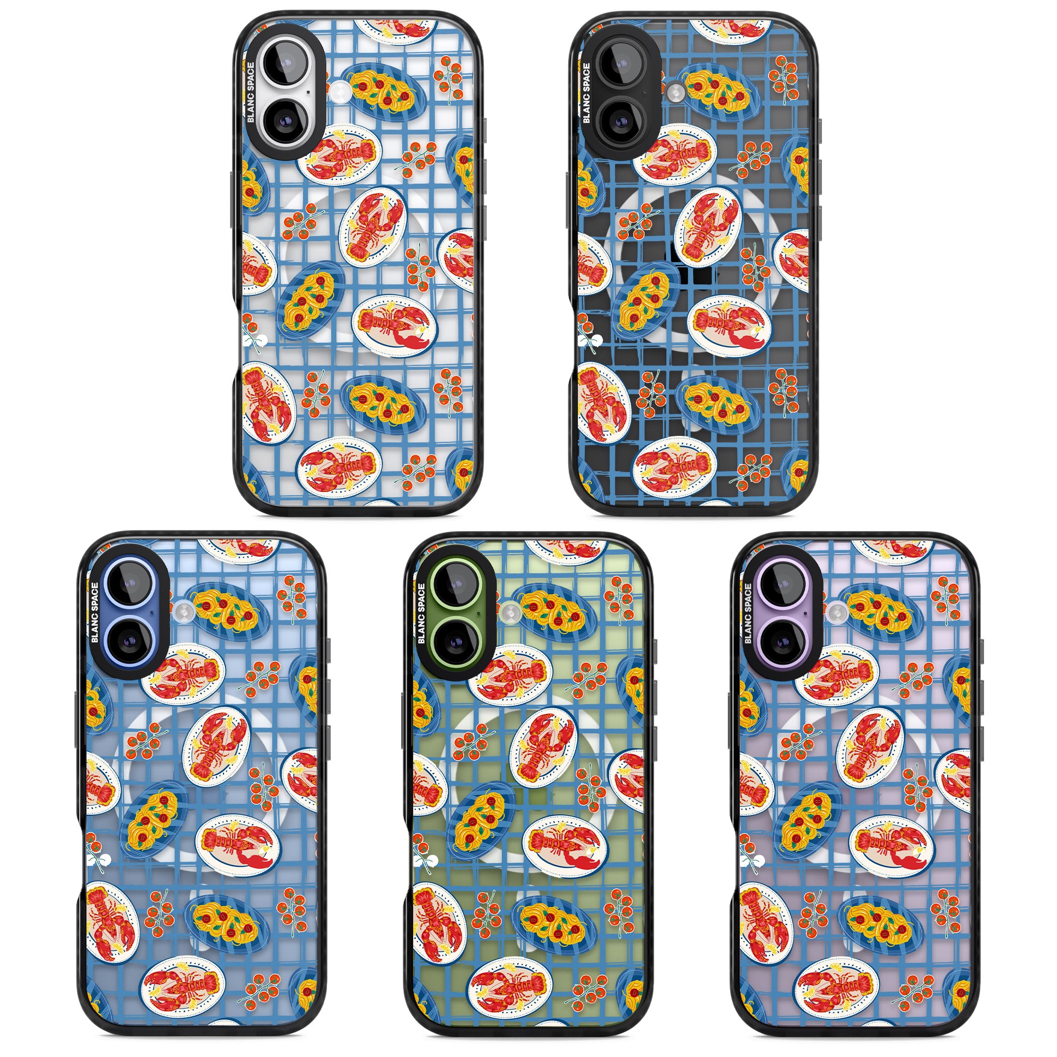 Lobster & Pasta Picnic iPhone 17 Impact Pro Black Phone Case APT Impact Protection