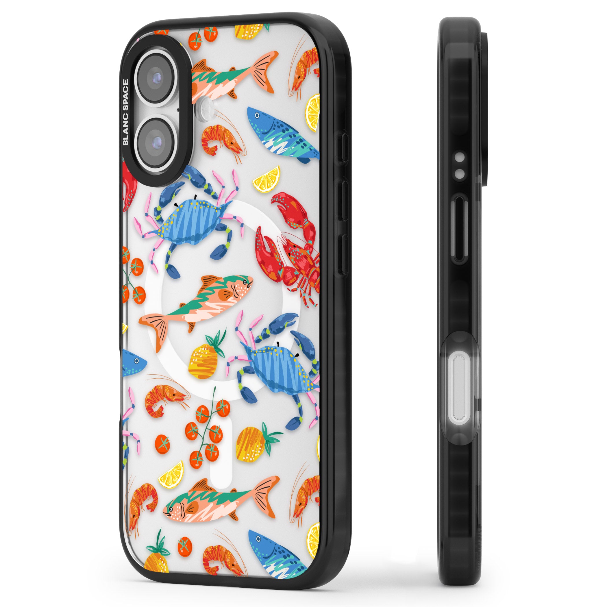 Vibrant Sealife iPhone 17 Impact Pro Black Phone Case Side Profile