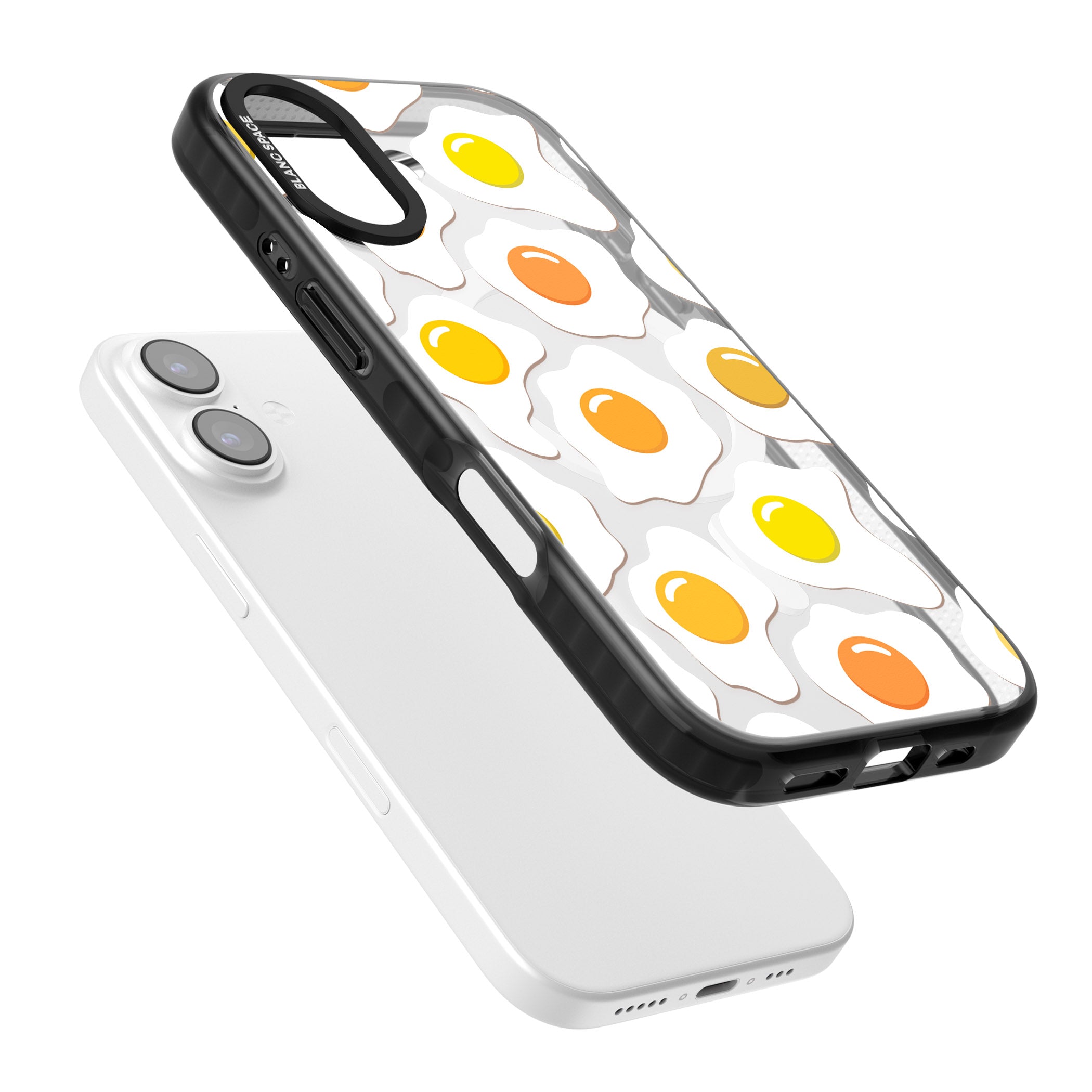 Fried Egg Pattern iPhone 17 Impact Pro Black Phone Case Colours