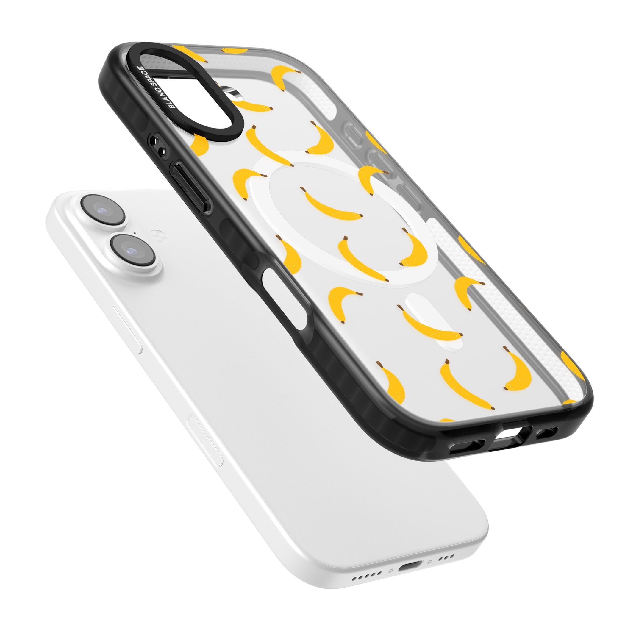 Banana Pattern iPhone 17 Impact Pro Black Phone Case Colours