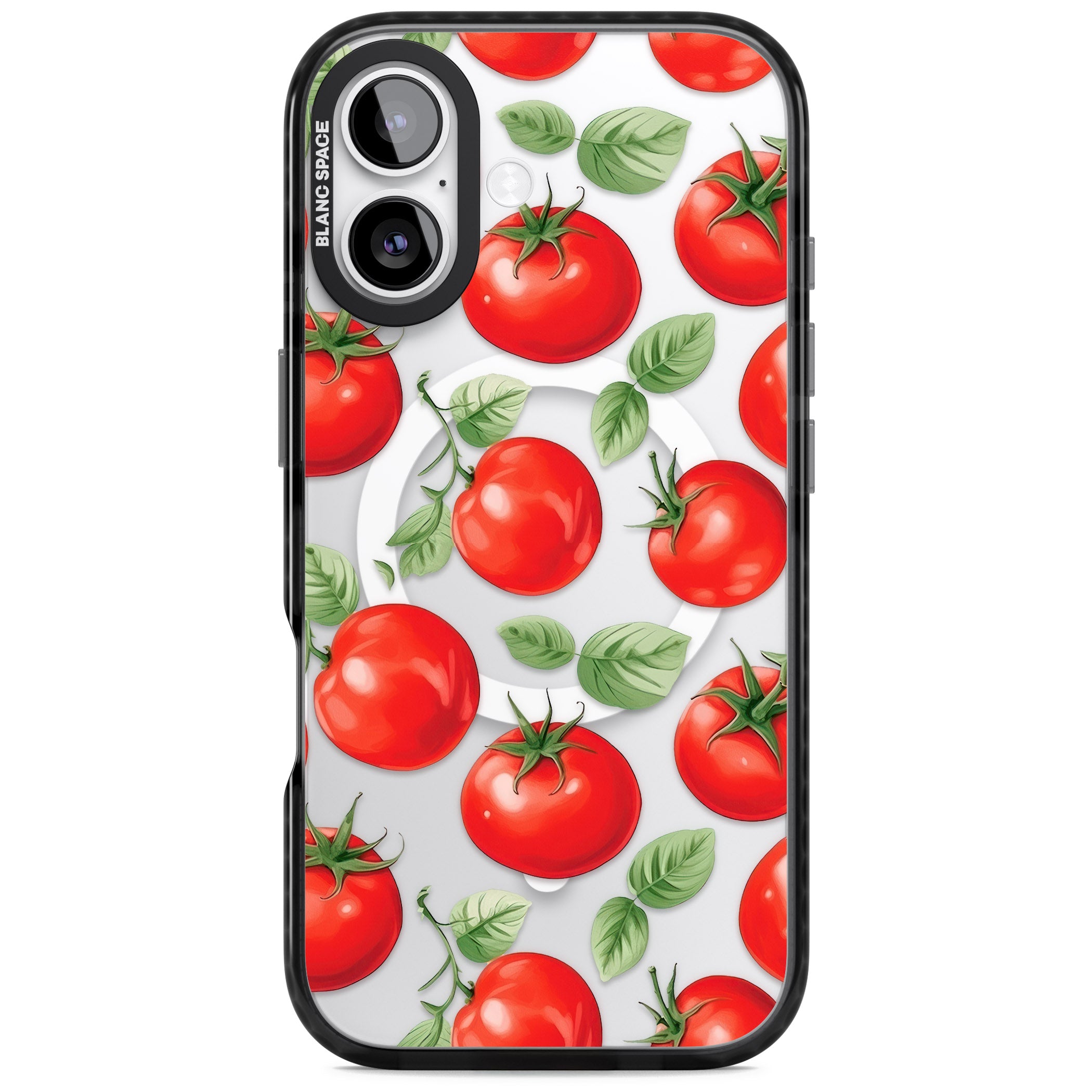 Tomato Pattern iPhone 17 Impact Pro Black Phone Case