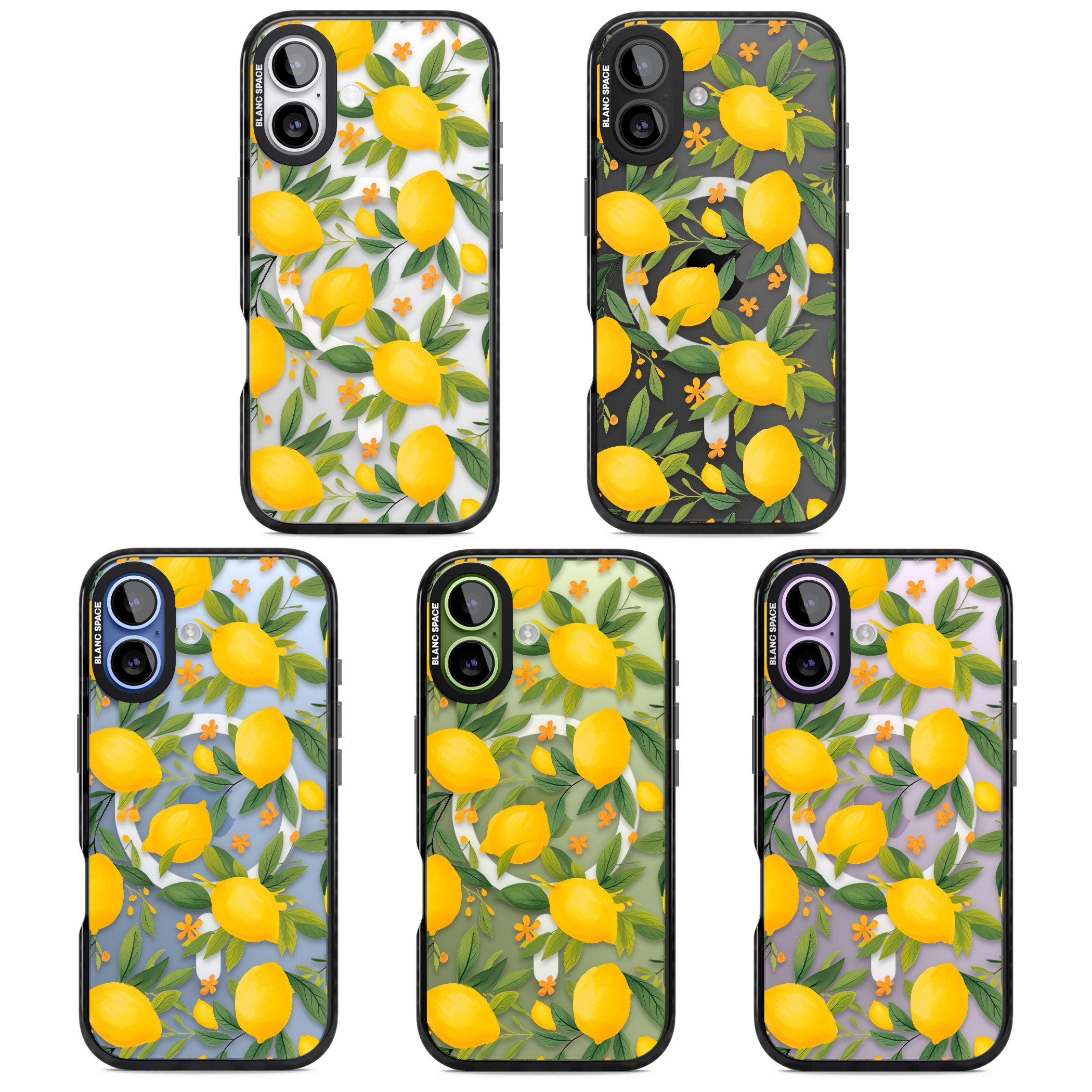 Lemon Pattern iPhone 17 Impact Pro Black Phone Case APT Impact Protection