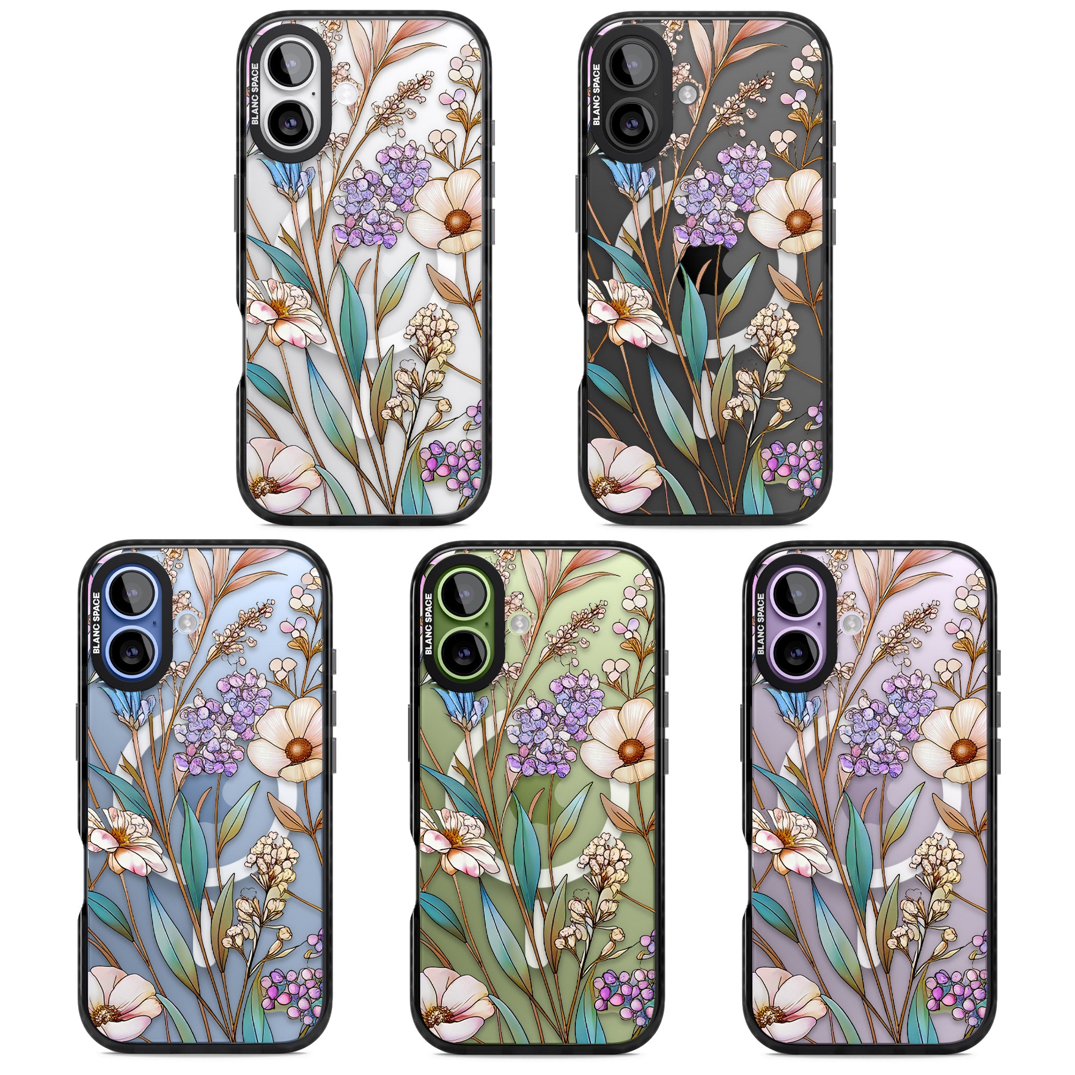 Glass Wildflower Mix iPhone 17 Impact Pro Black Phone Case APT Impact Protection