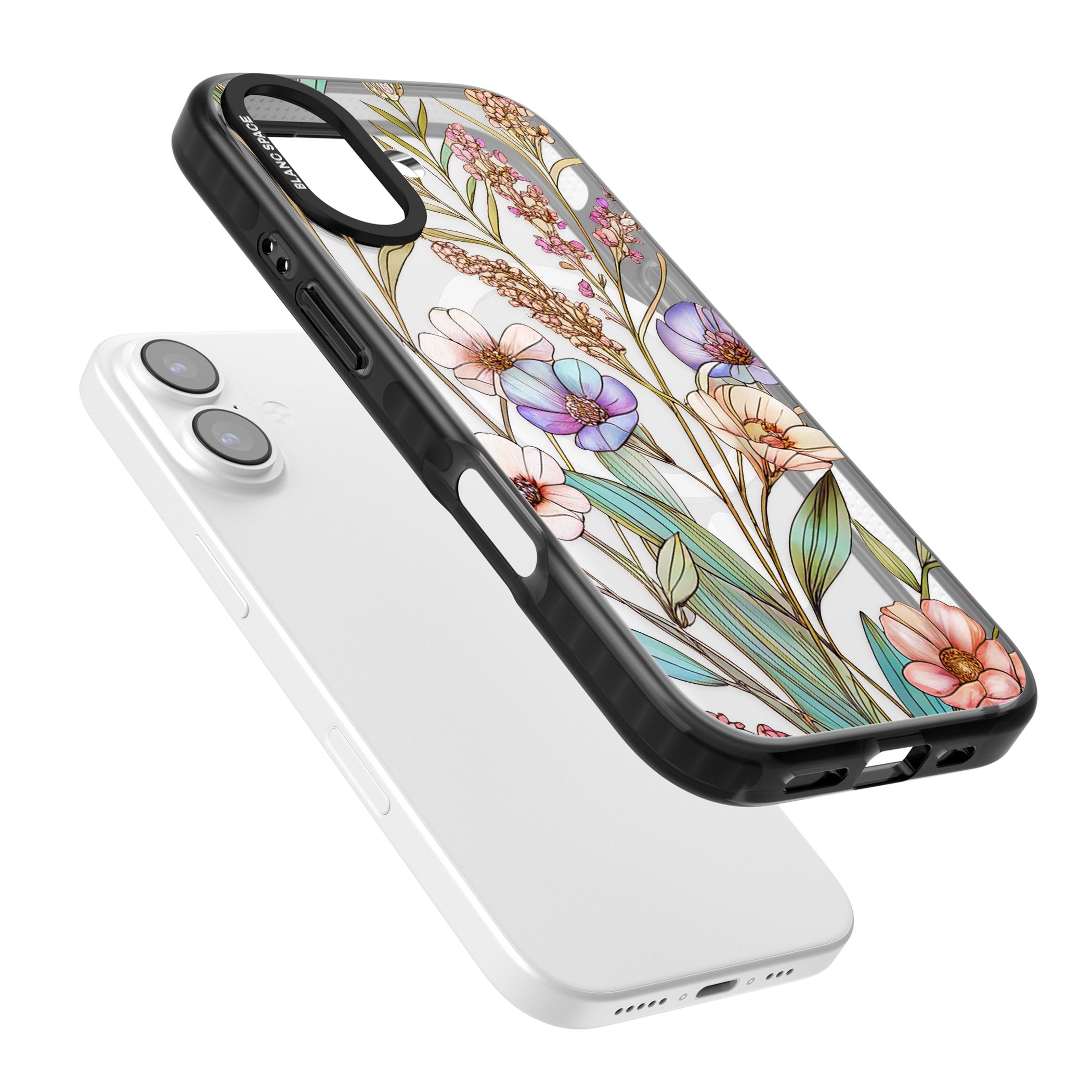 Glass Summer Flowers iPhone 17 Impact Pro Black Phone Case Colours