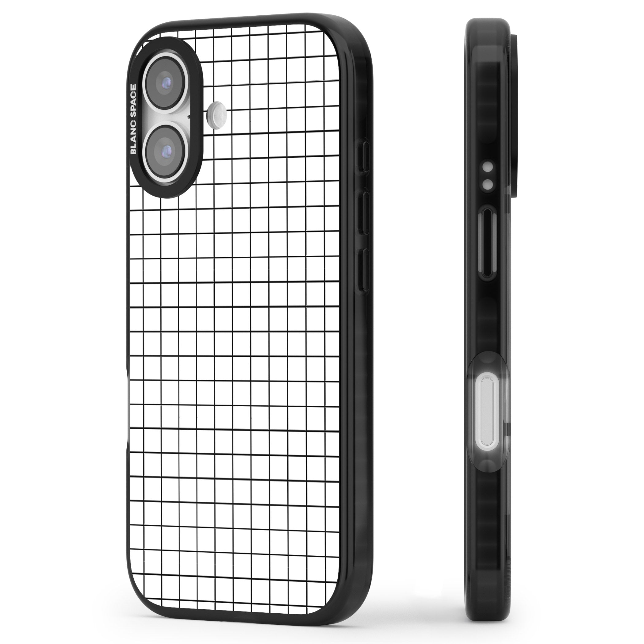 Minimal Black Grid iPhone 17 Impact Pro Black Phone Case Side Profile