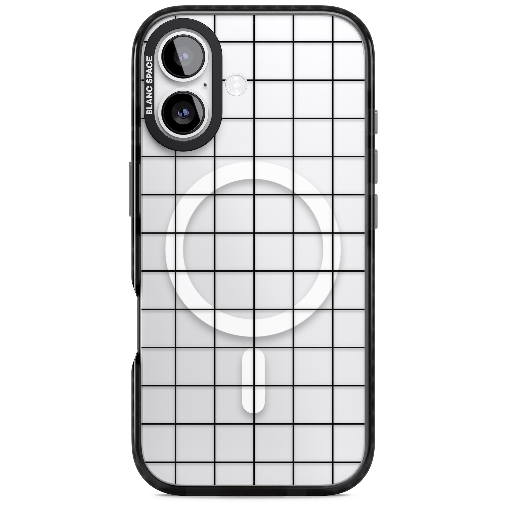 Simplistic Large Grid iPhone 17 Impact Pro Black Phone Case