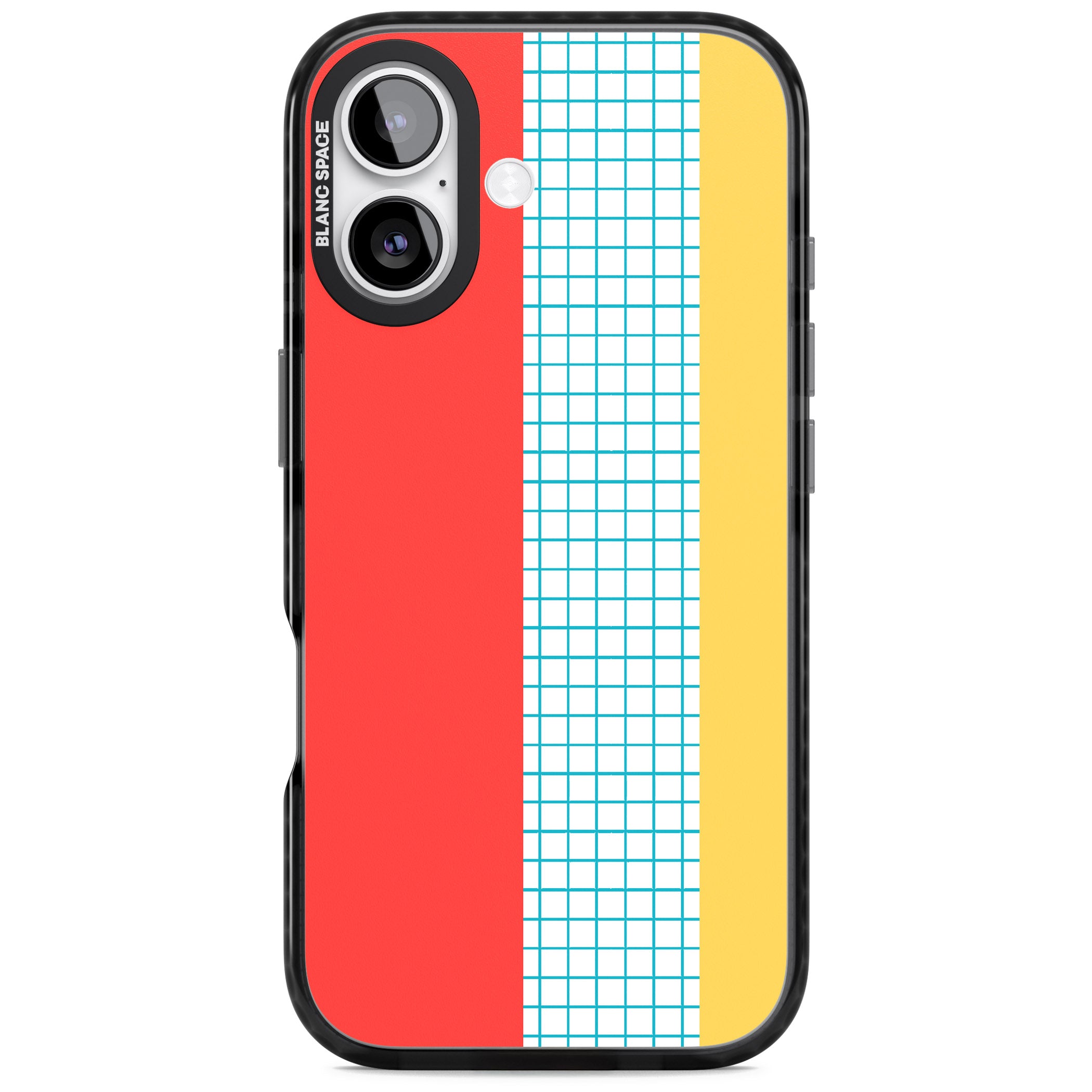 Abstract Grid Red, Blue, Yellow iPhone 17 Impact Pro Black Phone Case