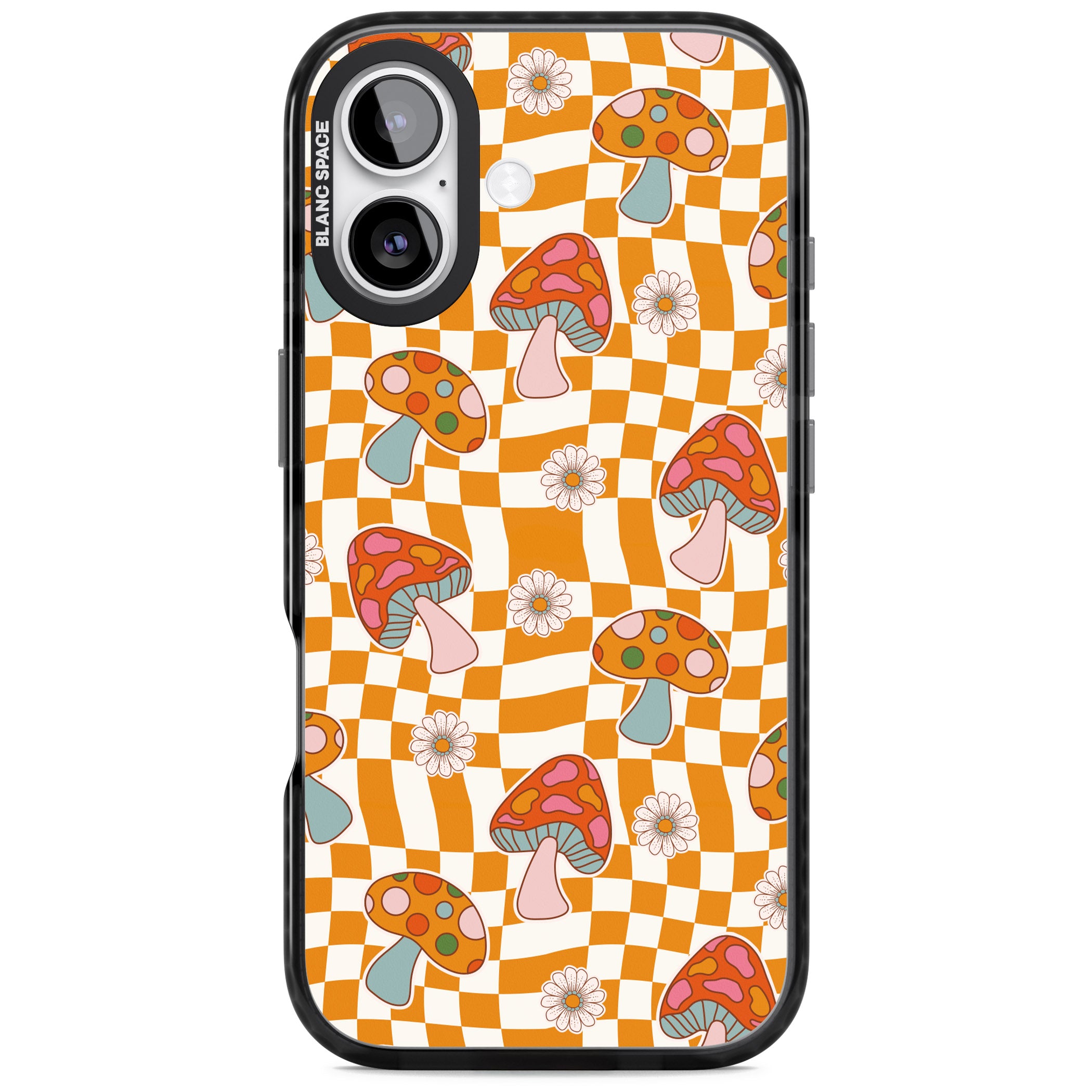 Wavy Checked Shrooms iPhone 17 Impact Pro Black Phone Case