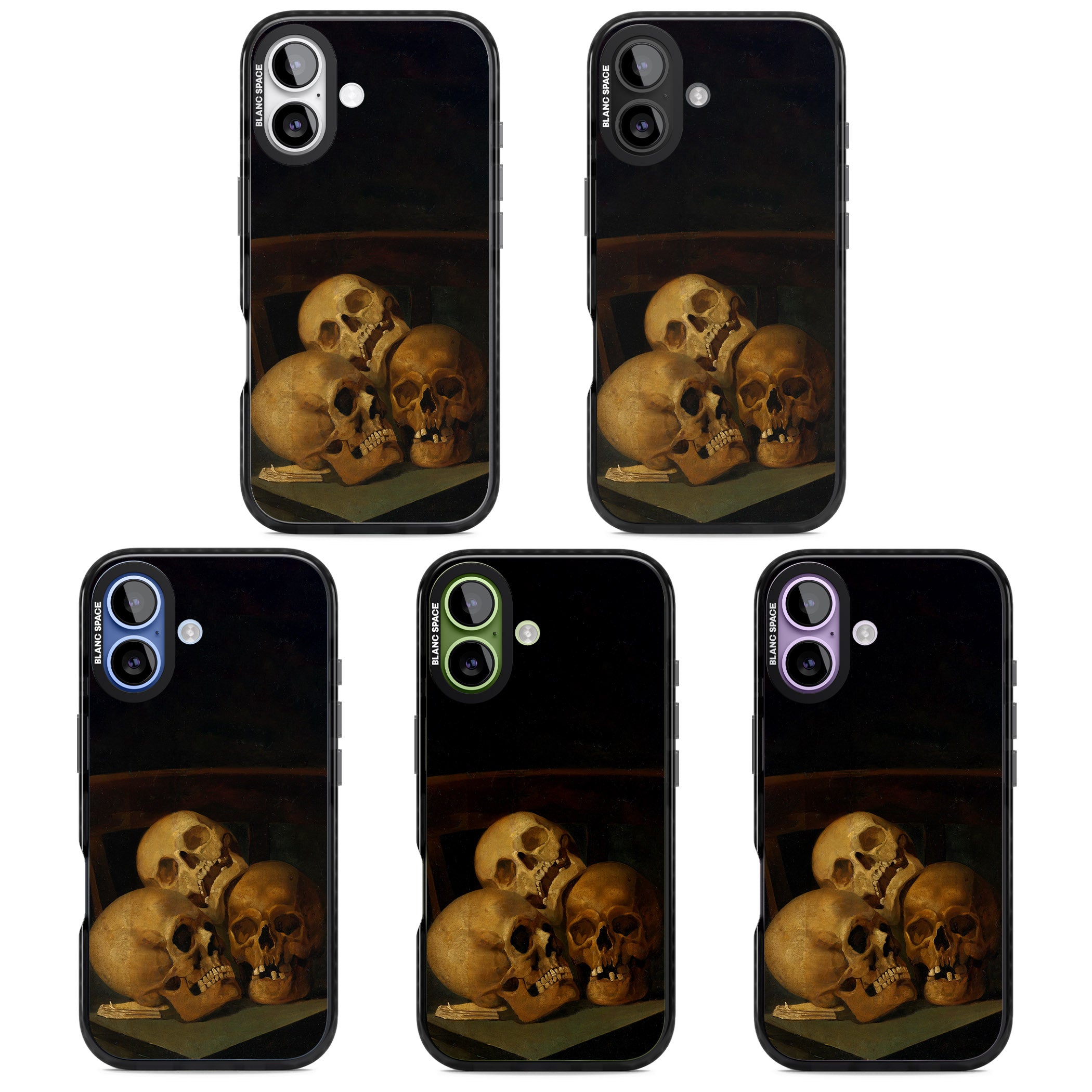 Still Life Of Three Skulls iPhone 17 Impact Pro Black Phone Case APT Impact Protection