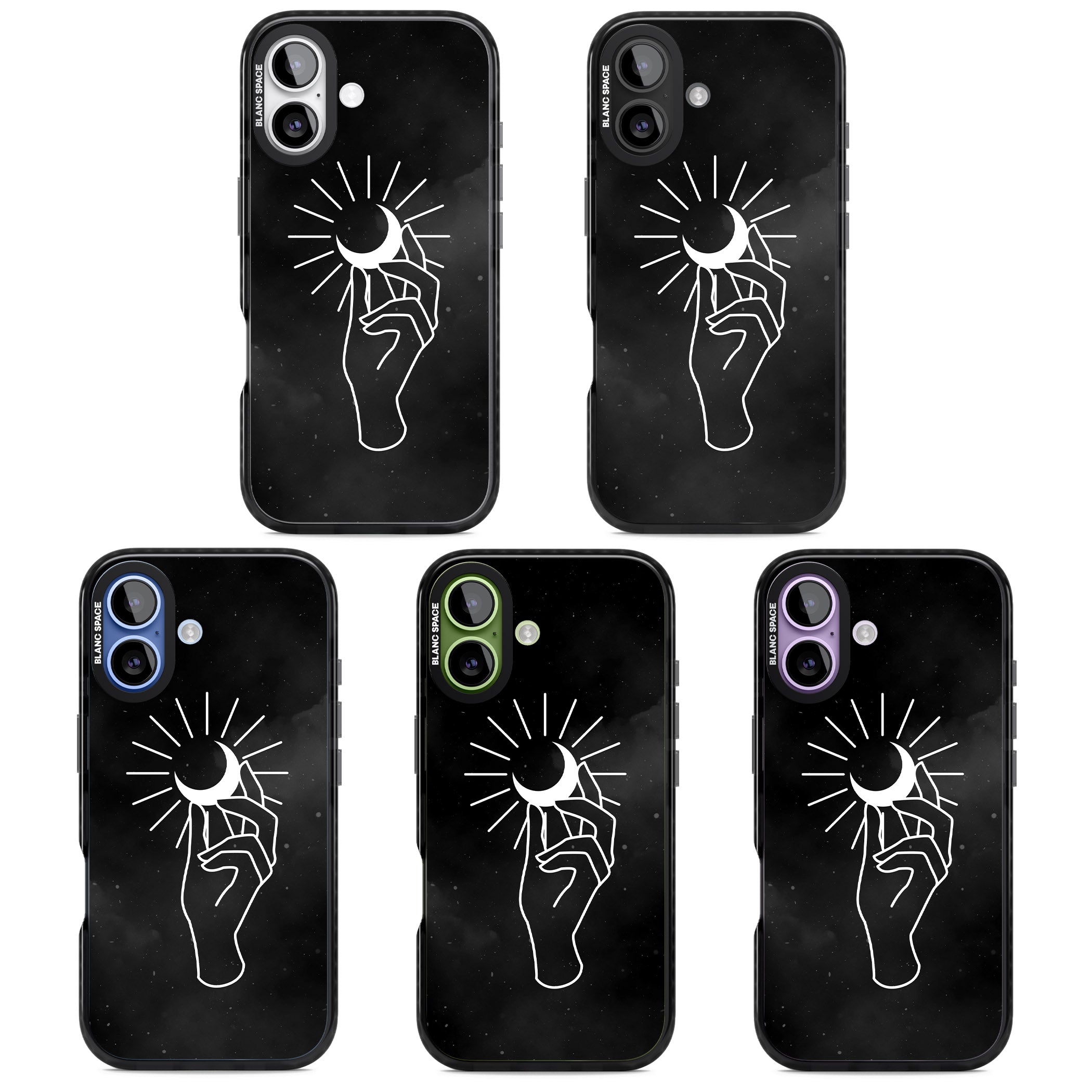 Hand Holding Celestial Moon iPhone 17 Impact Pro Black Phone Case APT Impact Protection