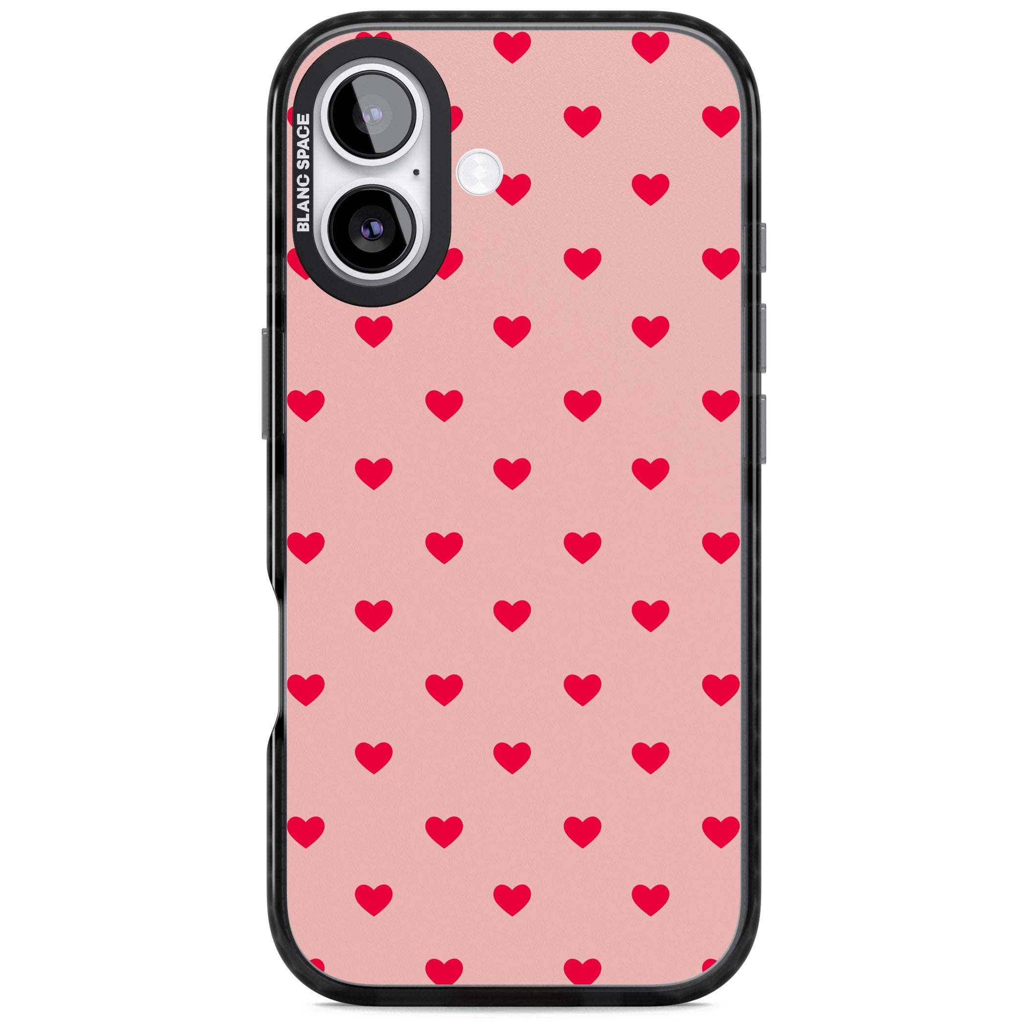 Small Heart Pattern: Red & Pink iPhone 17 Impact Pro Black Phone Case