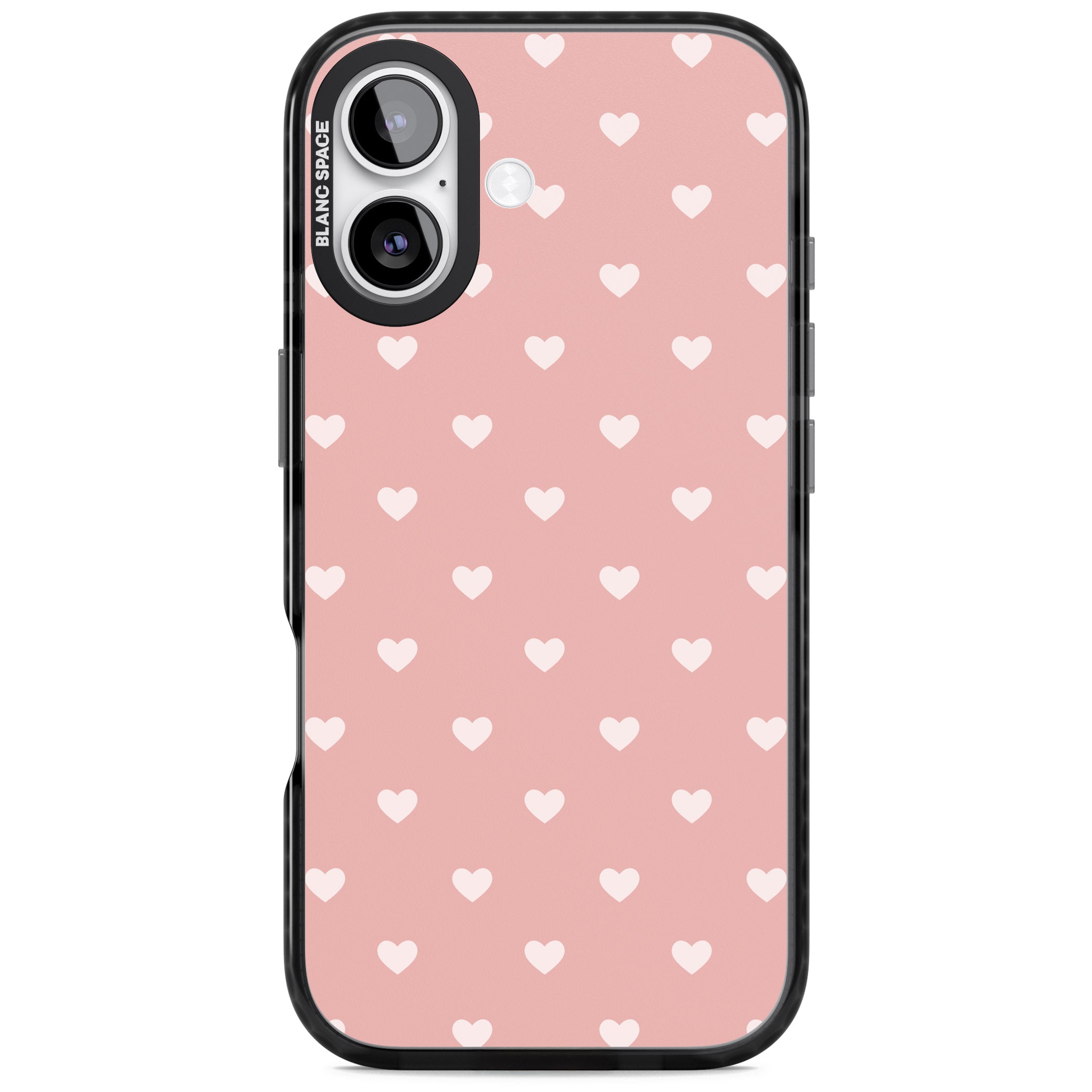 Small Heart Pattern: Pink iPhone 17 Impact Pro Black Phone Case