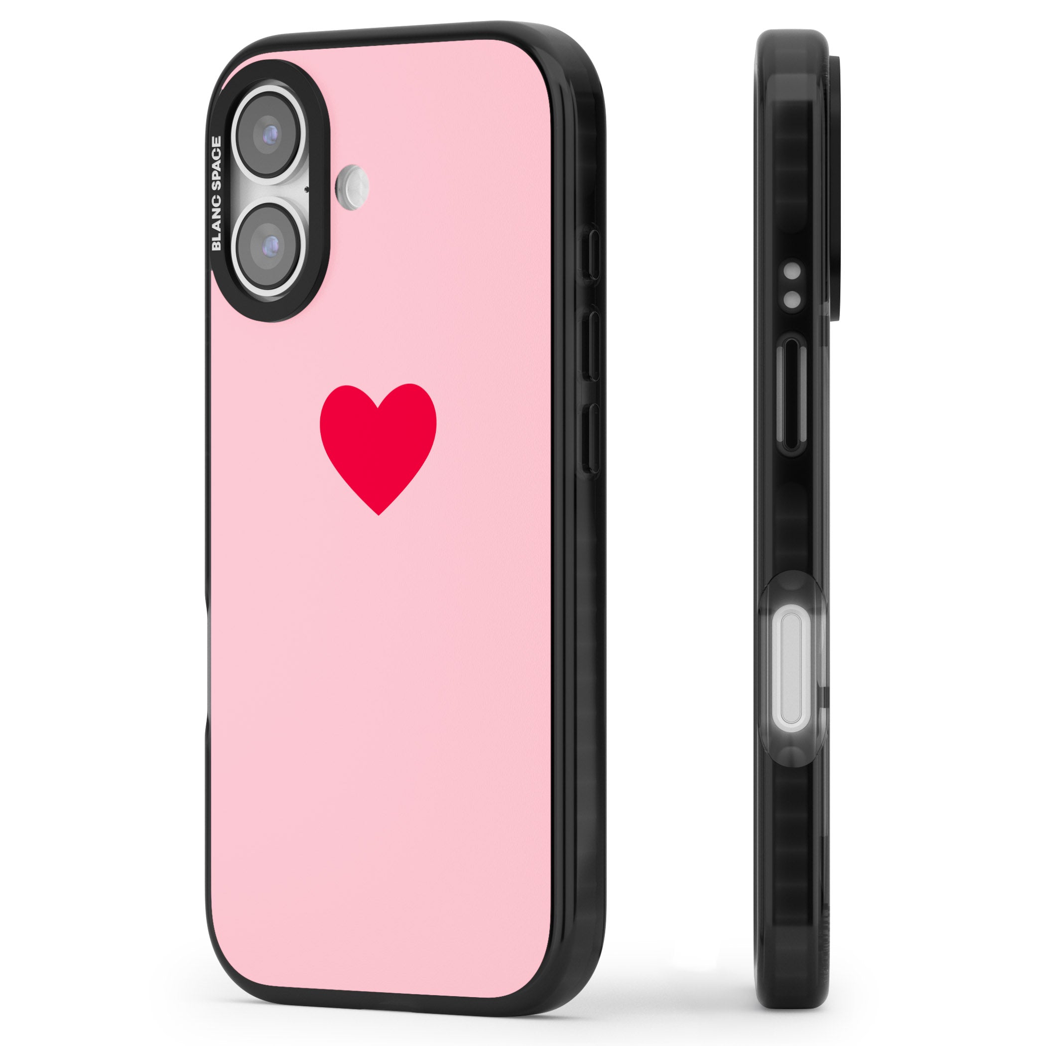 Red & Pink Heart iPhone 17 Impact Pro Black Phone Case Side Profile