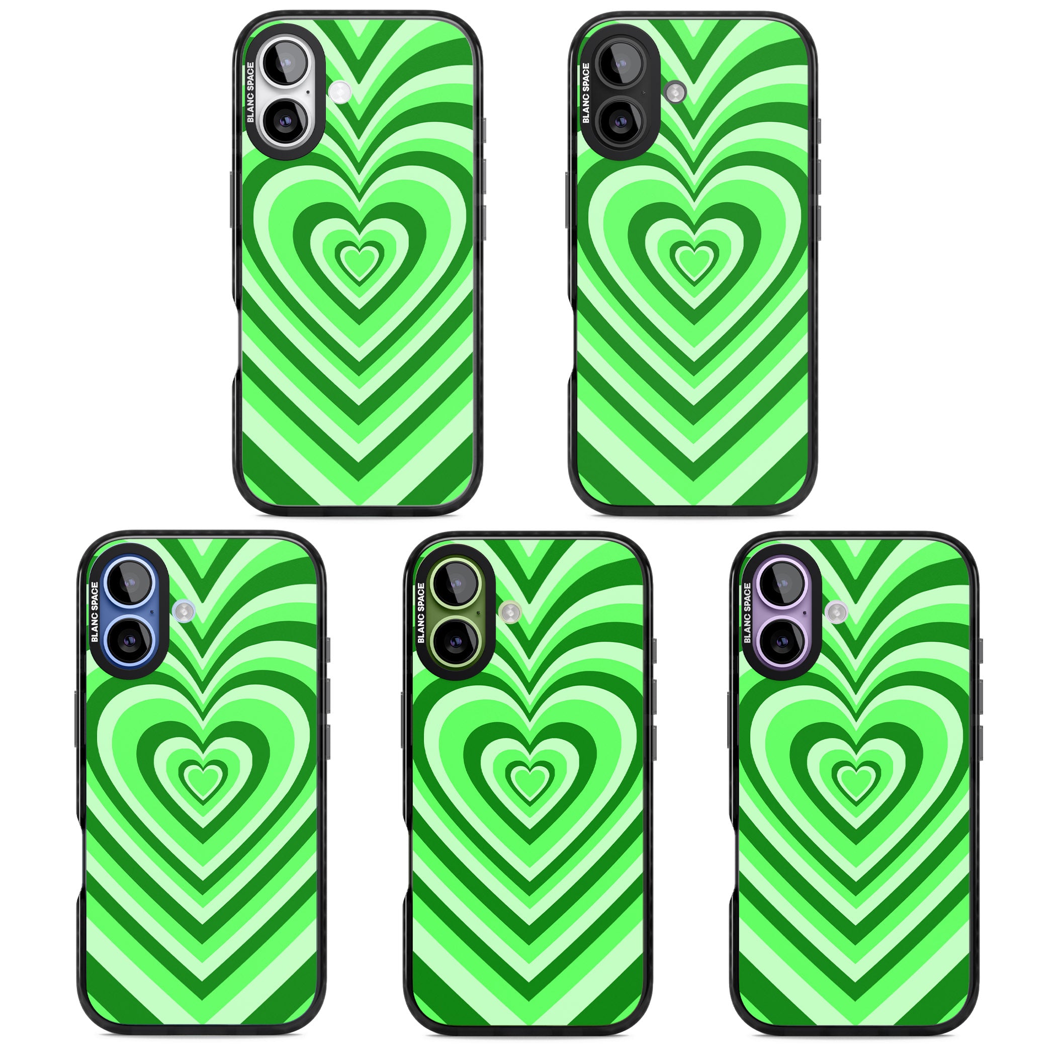 Green Heart Illusion iPhone 17 Impact Pro Black Phone Case APT Impact Protection