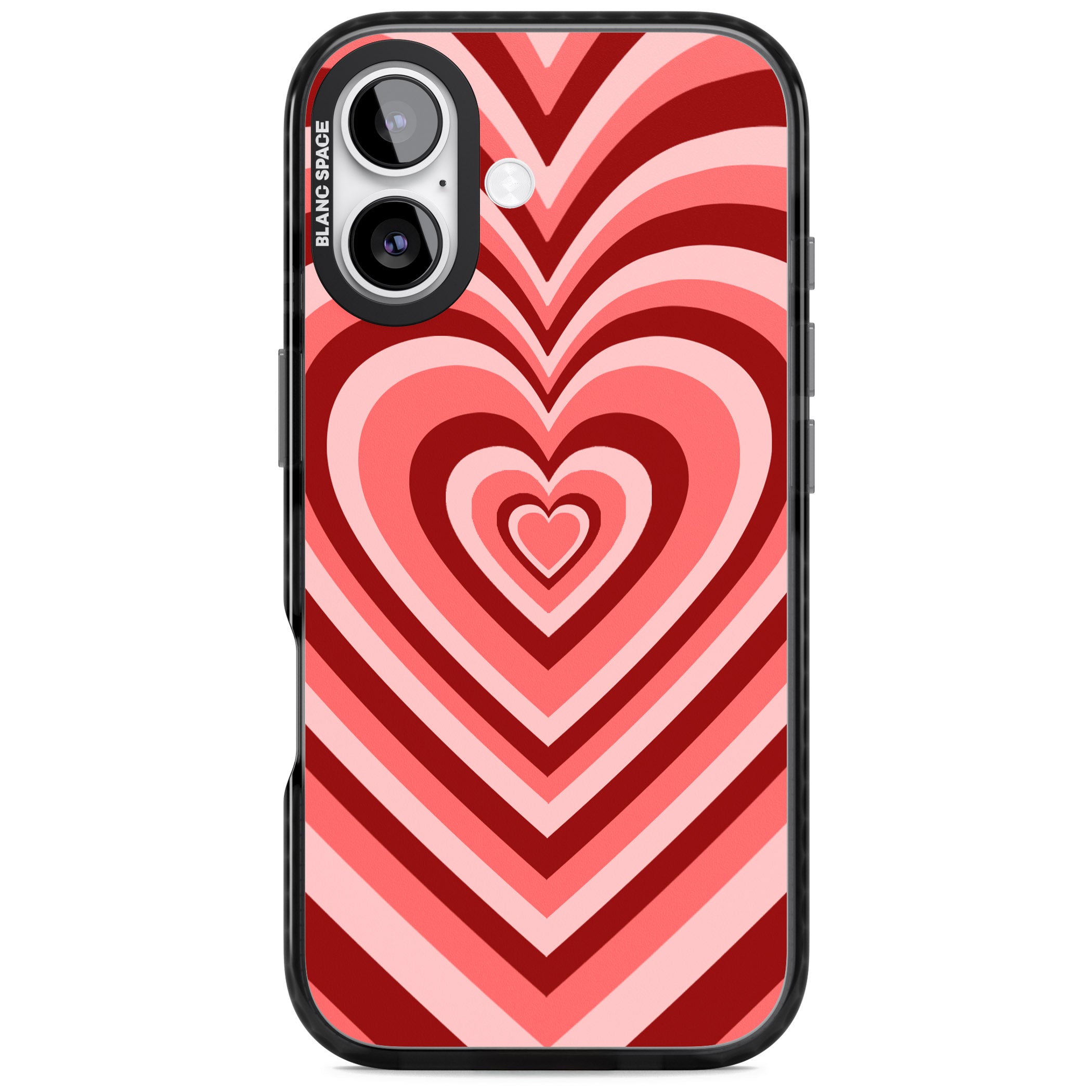 Red Heart Illusion iPhone 17 Impact Pro Black Phone Case
