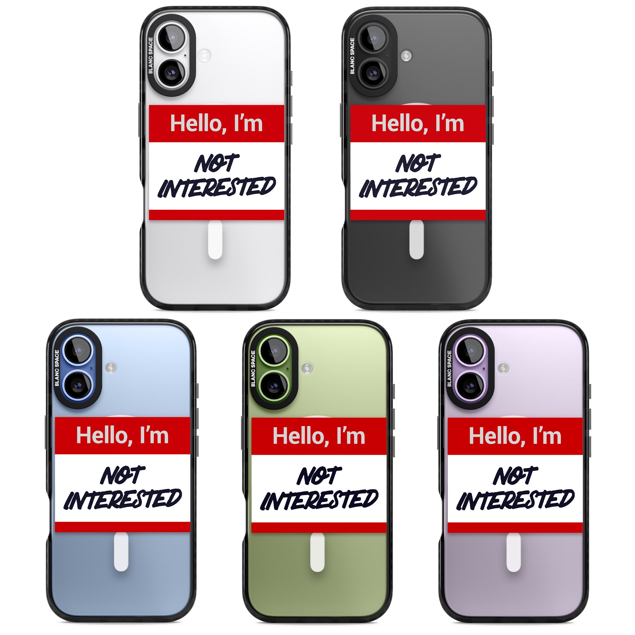 Funny Hello Name Tag Not Interested iPhone 17 Impact Pro Black Phone Case APT Impact Protection